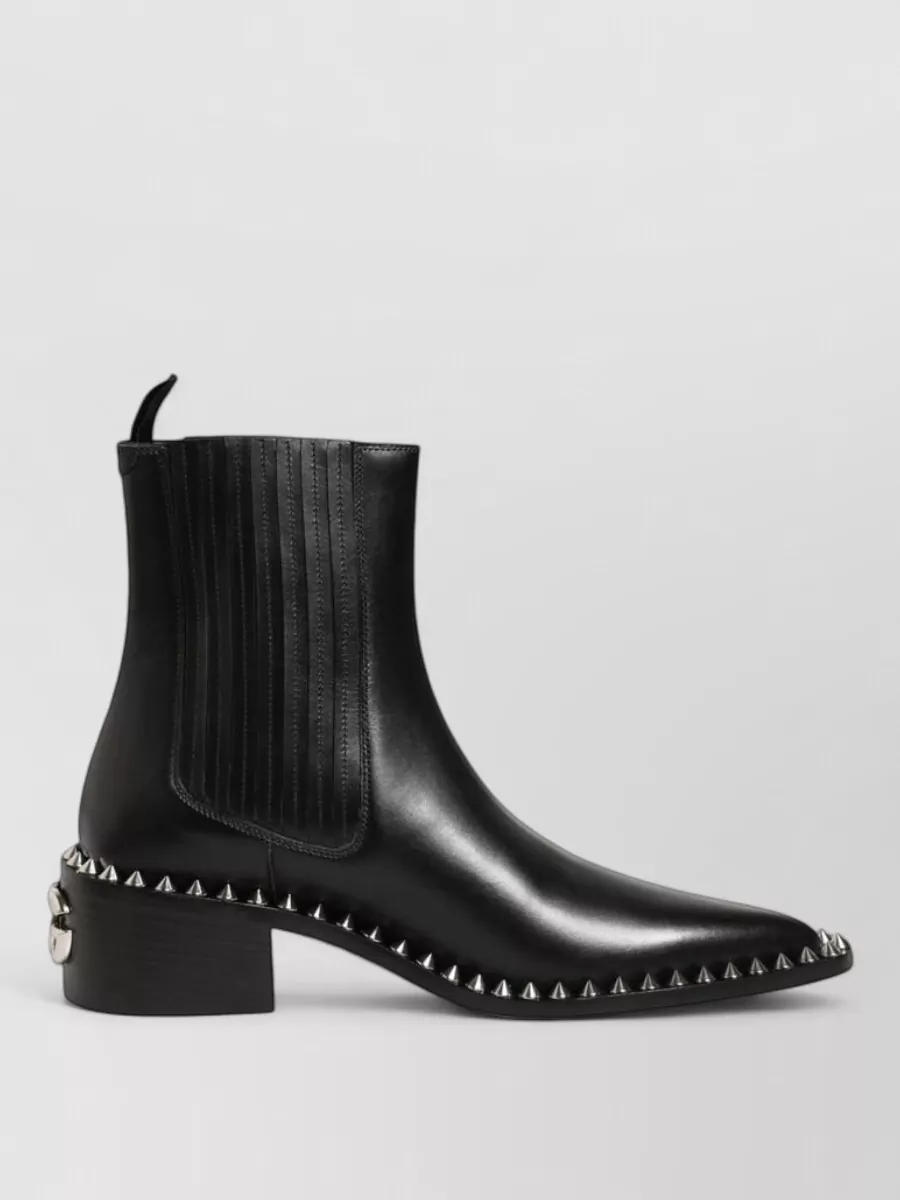 Dolce&Gabbana Leather Studded Chelsea Ankle Boots