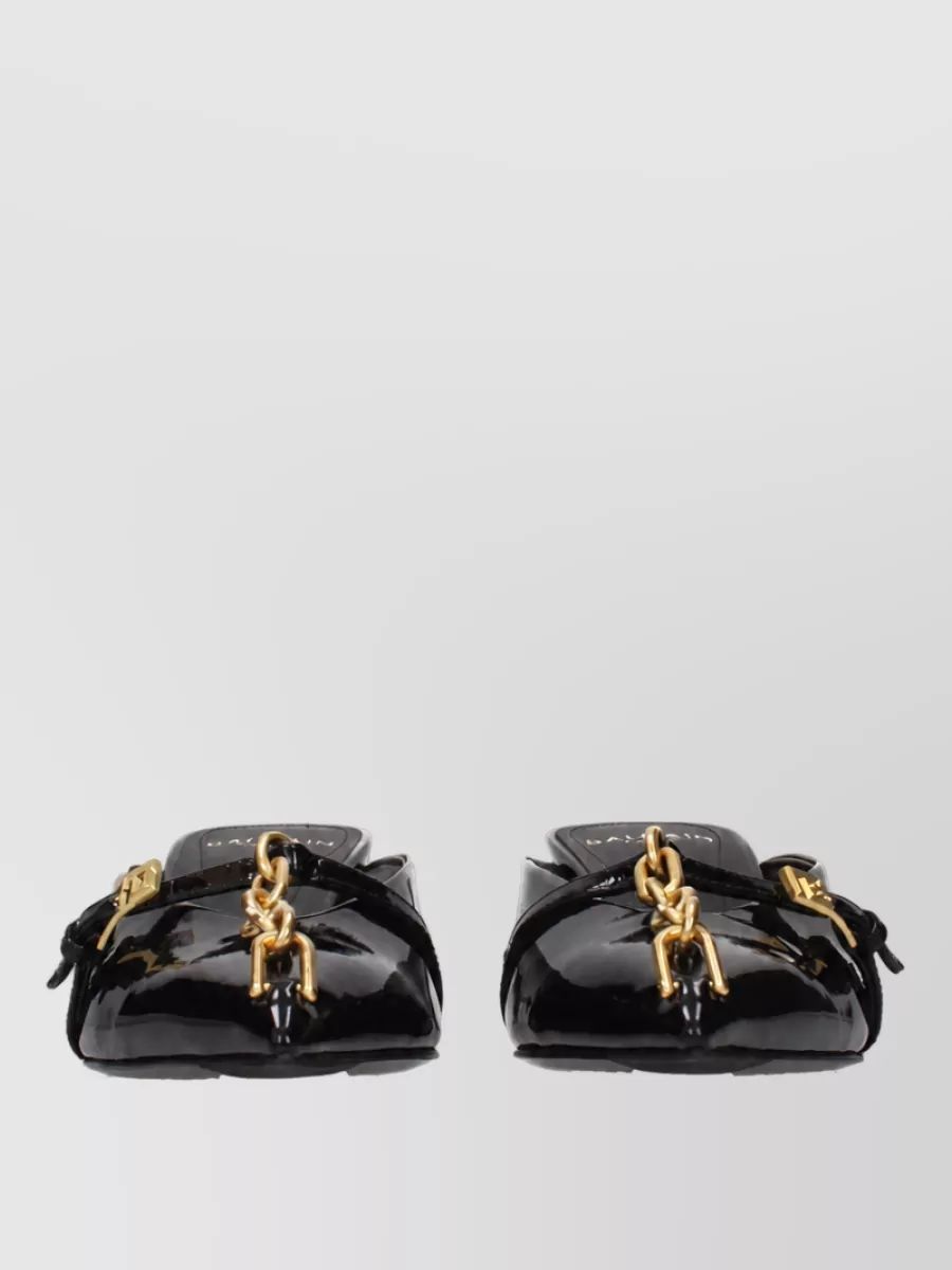 Balmain Patent Leather Platform Mules