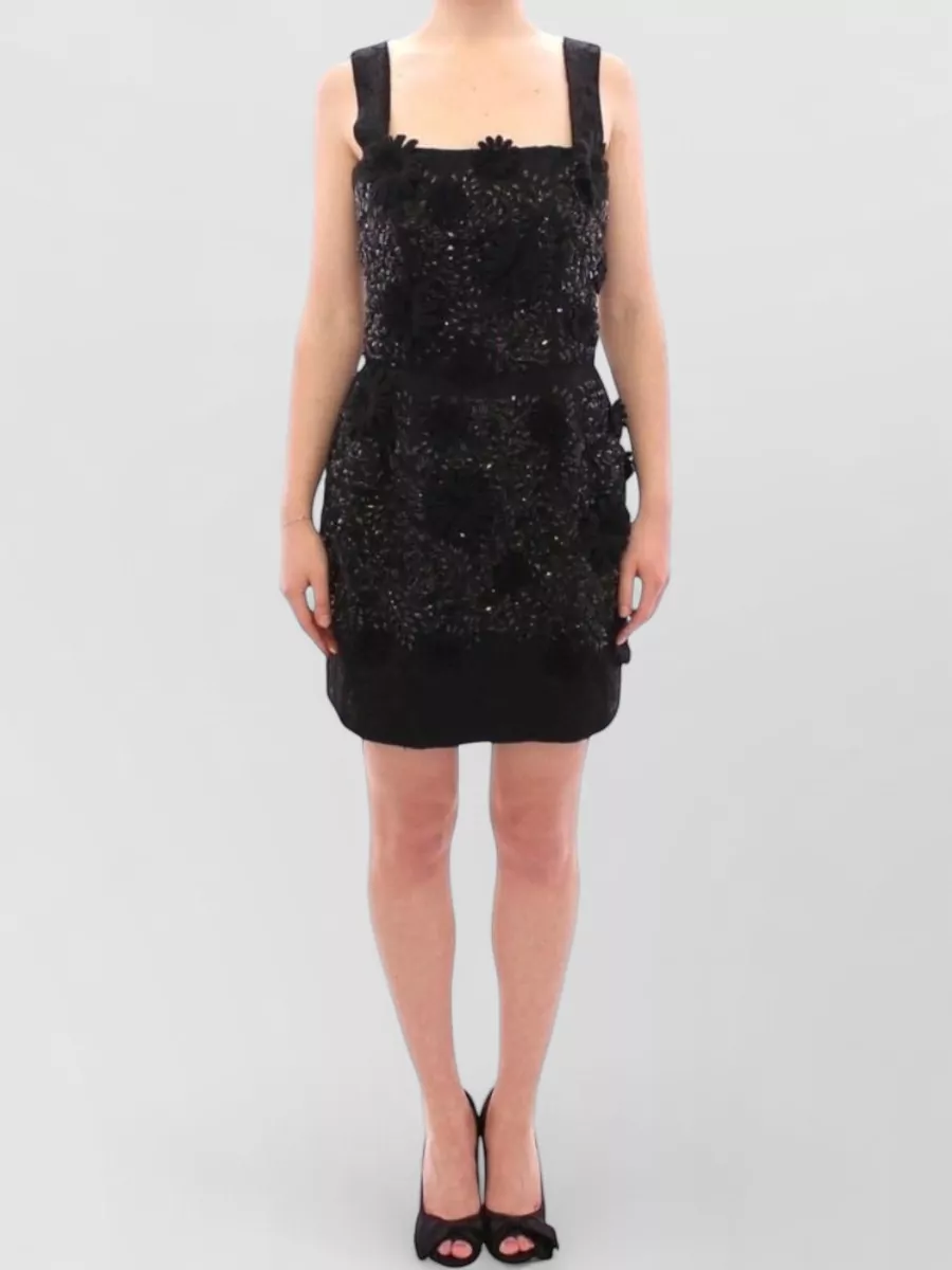Dolce&Gabbana embellished floral-appliqué mini dress