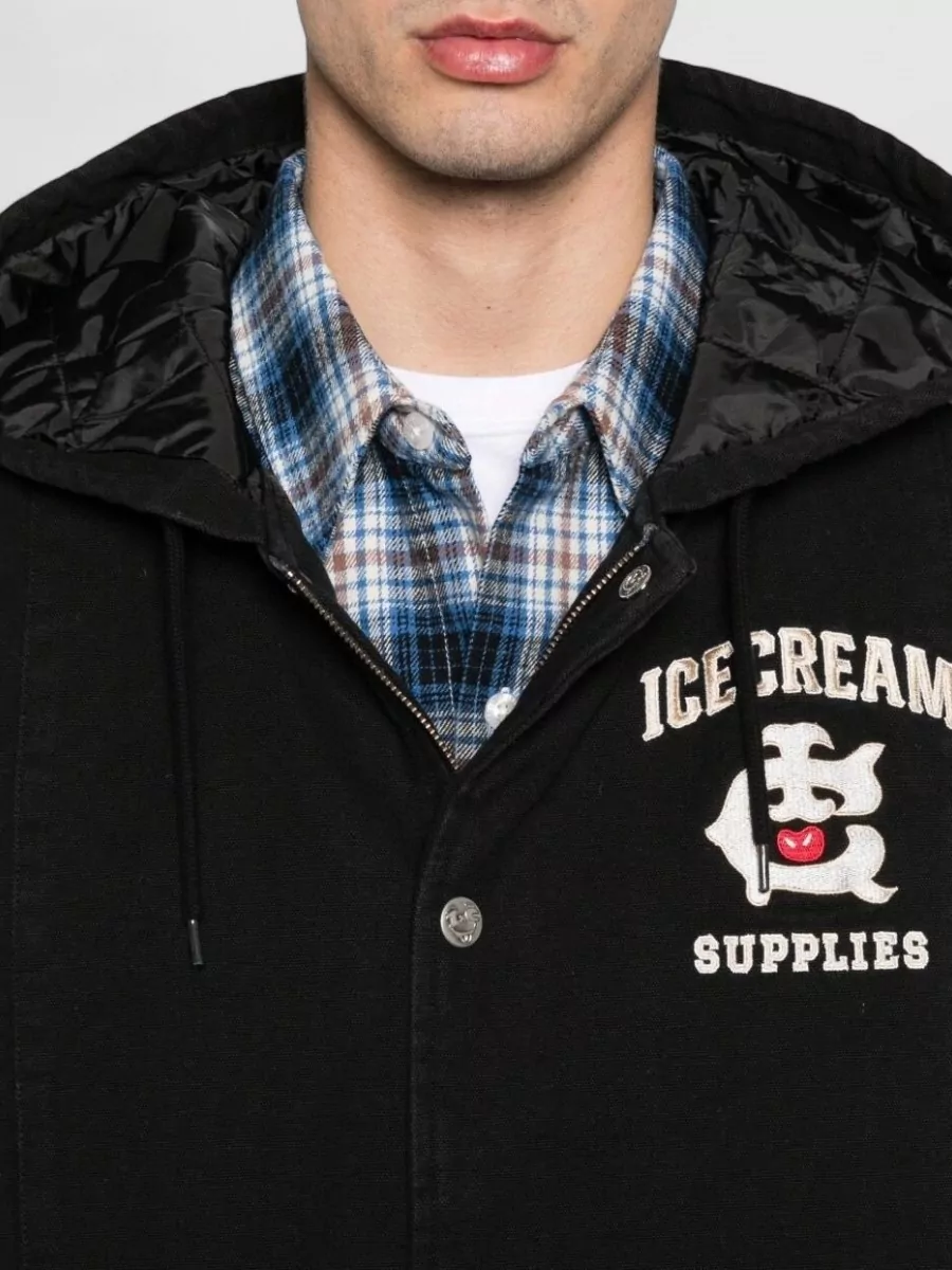 Icecream Hooded Cotton Bomber Jacket