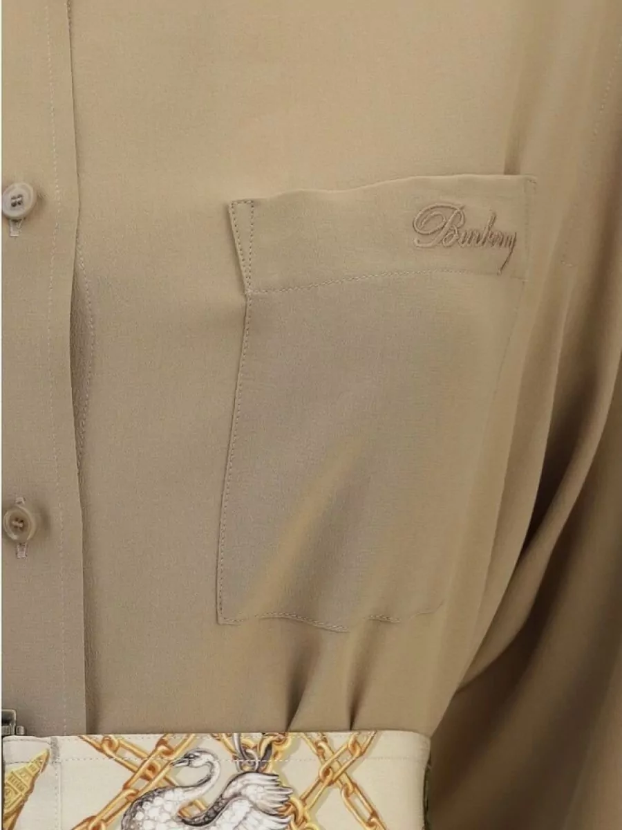 Burberry Silk Long-Sleeve Shirt Dress