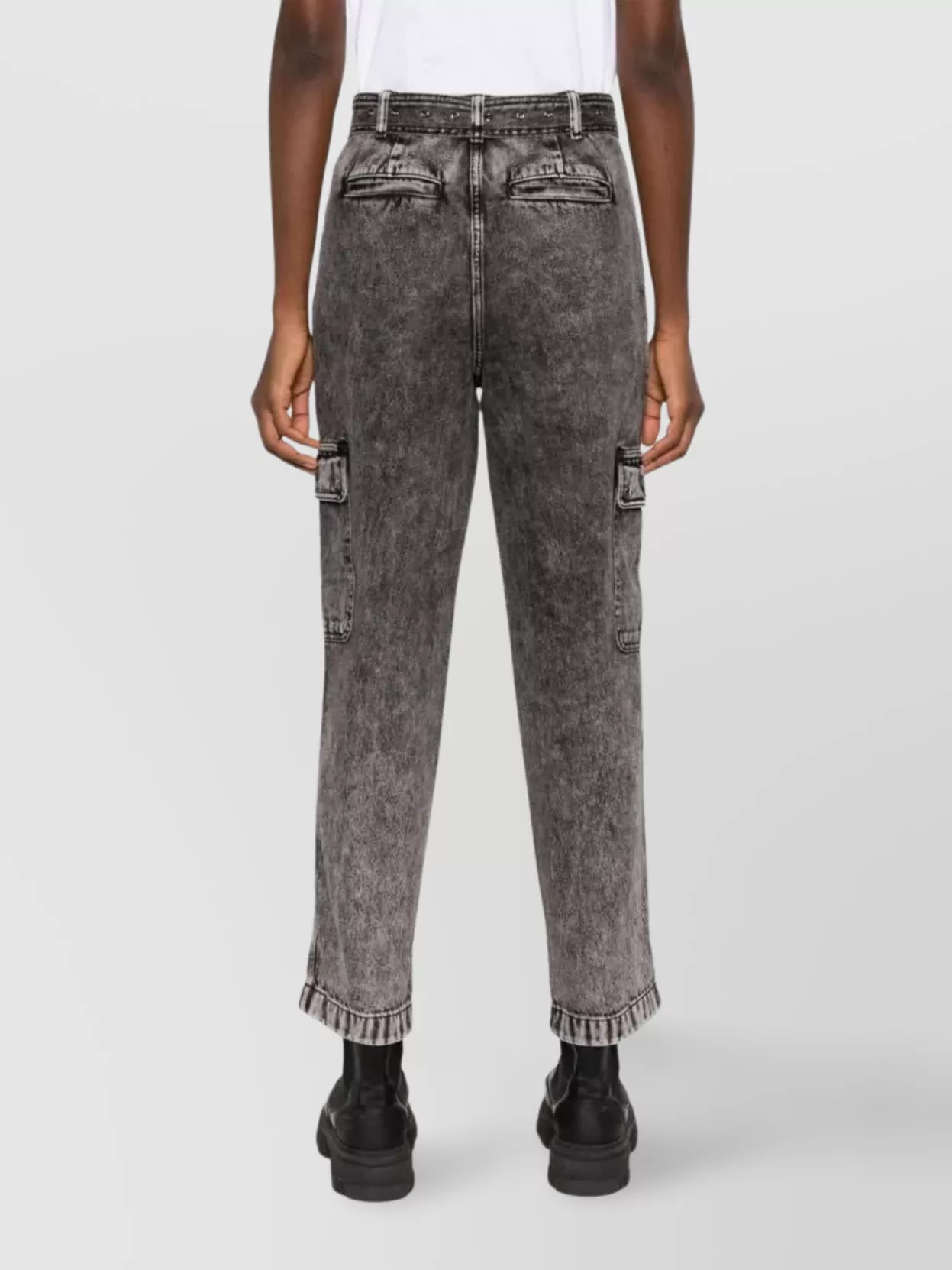 Michael Kors Straight Leg Cargo Pants With Washed Effect In Gray