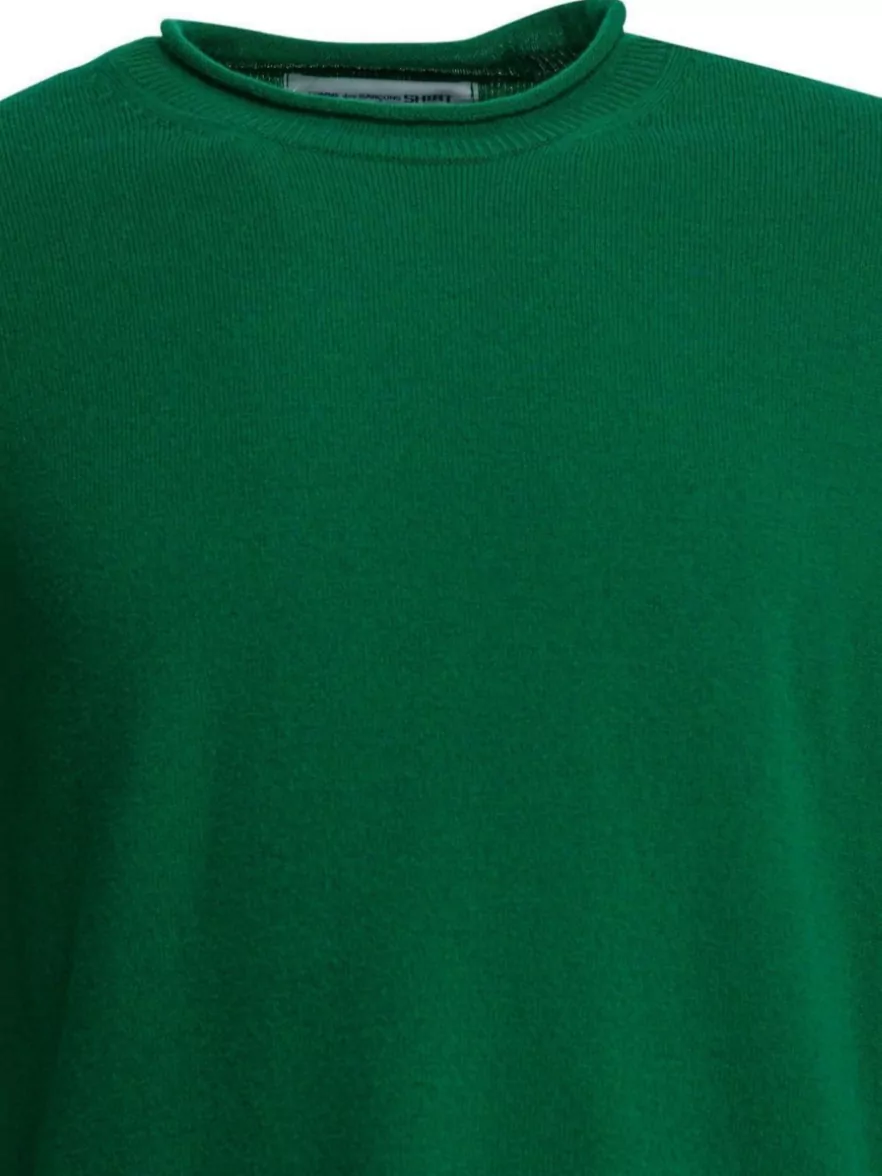 Comme Des Garçons Long Sleeve Crew Neck Knit Sweater
