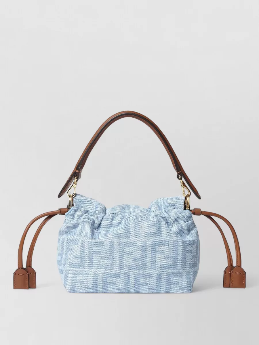 Fendi mamma baguette small denim bucket bag