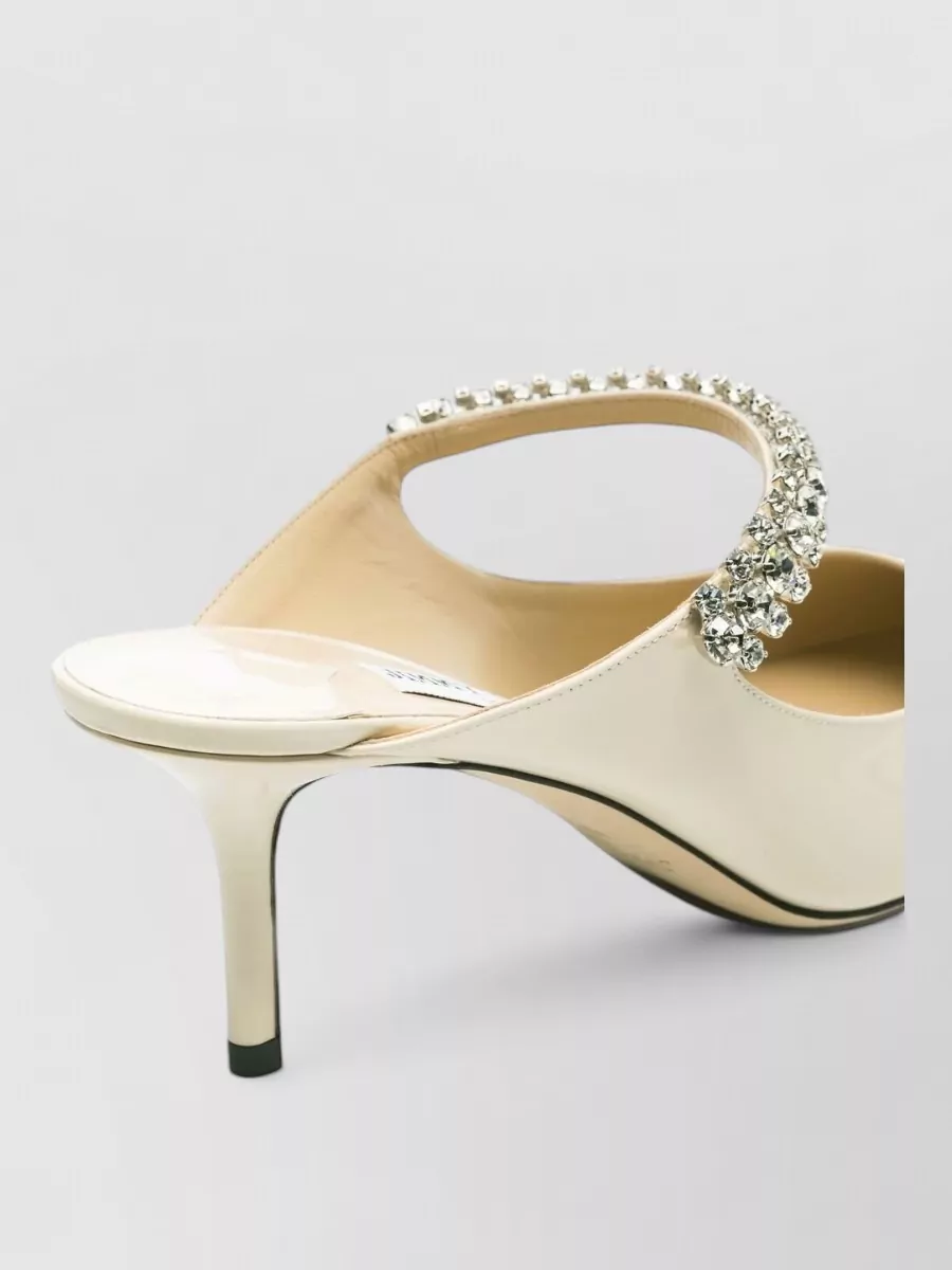 Jimmy Choo Leather Crystal-Embellished Mules