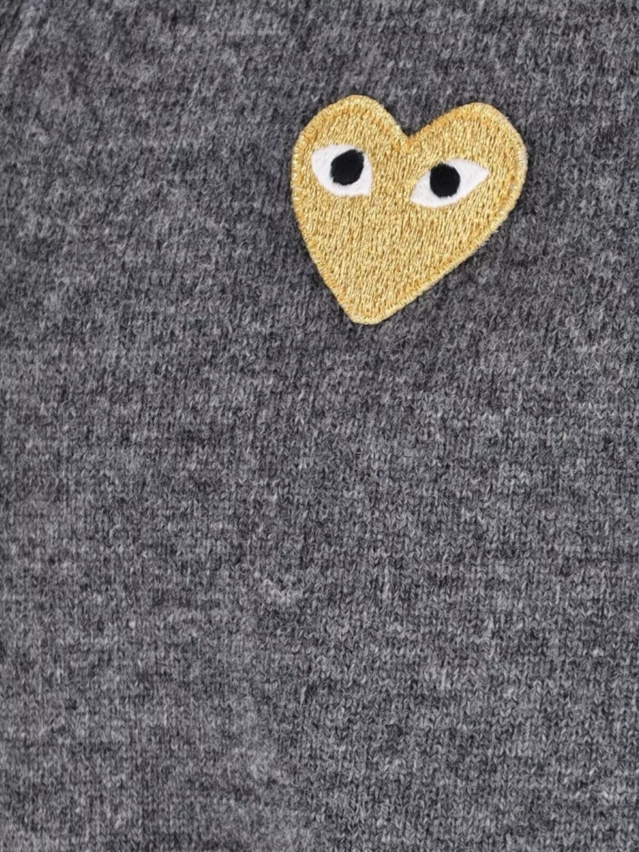 Comme Des Garçons Play V-Neck Top With Ribbed Cuffs And Fitted Shape