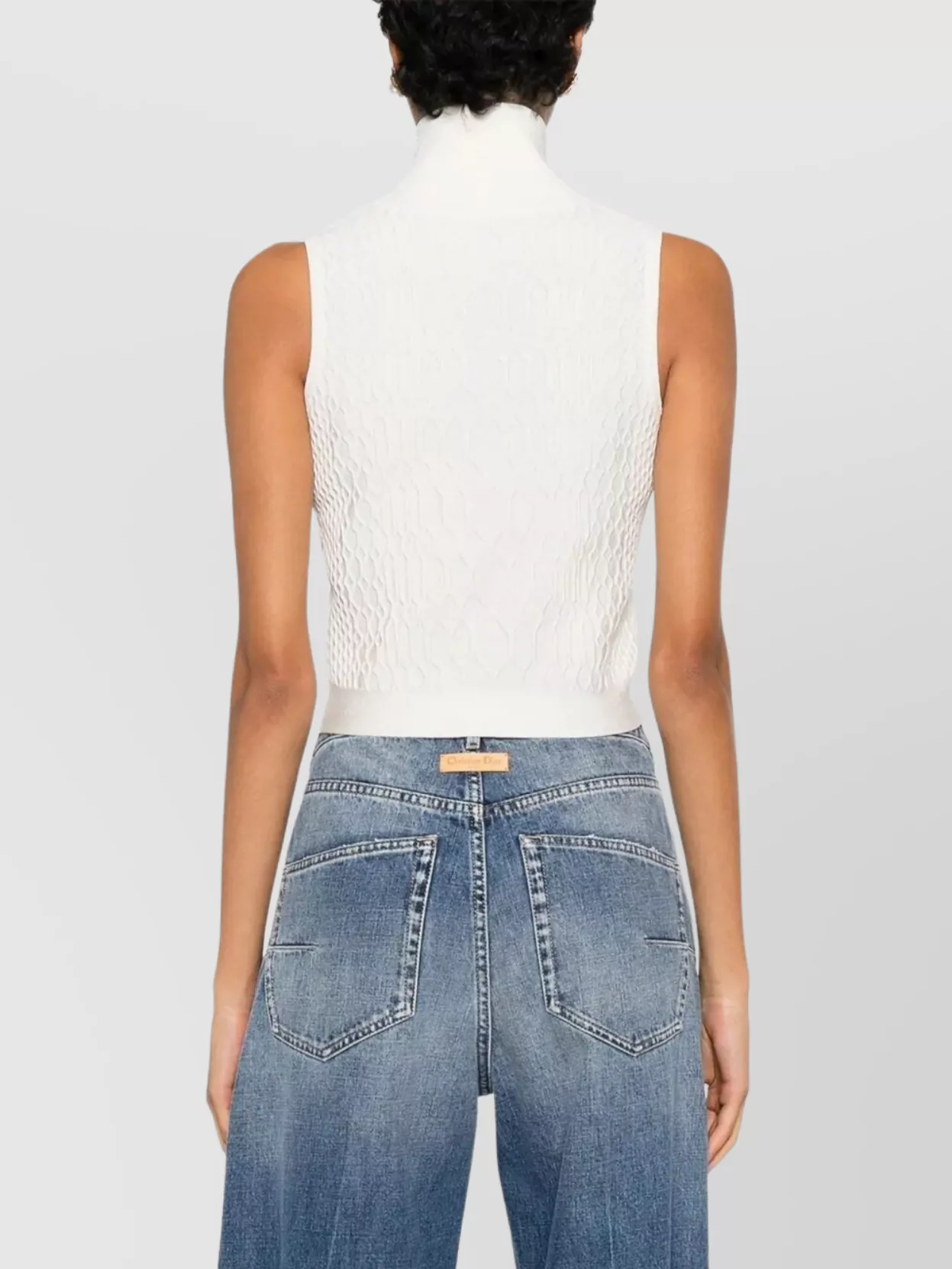 Balmain High Neck Sleeveless Zip Top
