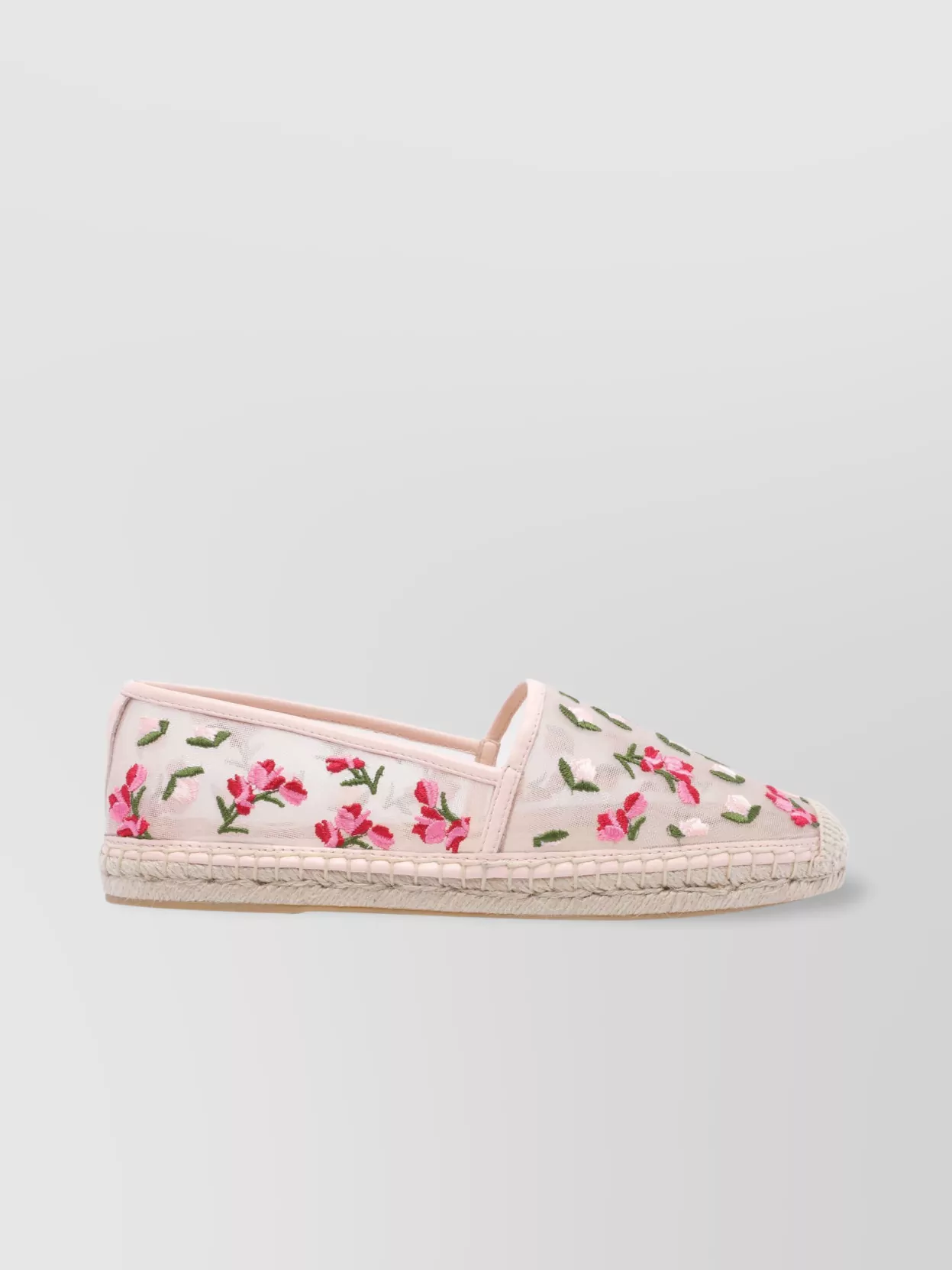 Stuart Weitzman Rose Embroidered Round Toe Espadrilles