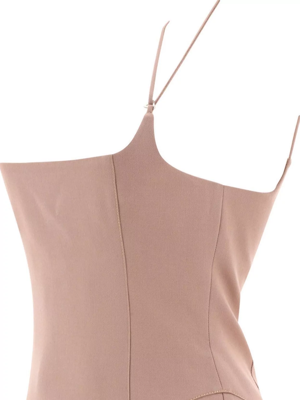 The Attico Square Neckline Midi Dress With Spaghetti Straps