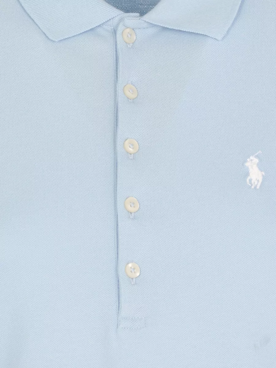 Ralph Lauren Cotton Polo Shirt Ribbed Collar Short Sleeves