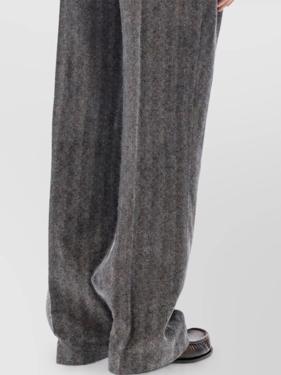 Dries Van Noten Wool Mélange High-Rise Pleated Wide-Leg Trousers