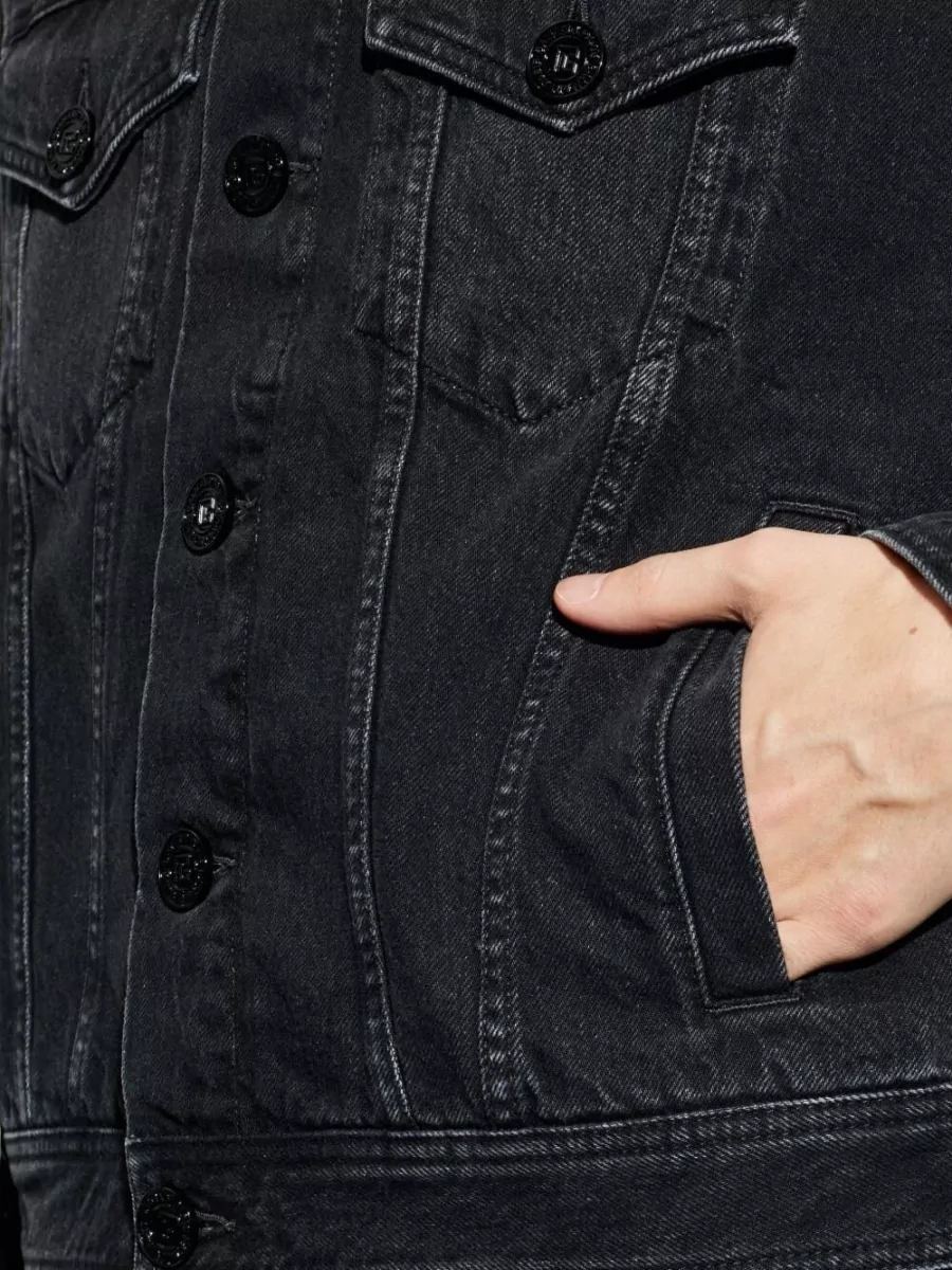 Balmain Long Sleeve Silk Nylon Jacket Front Pockets