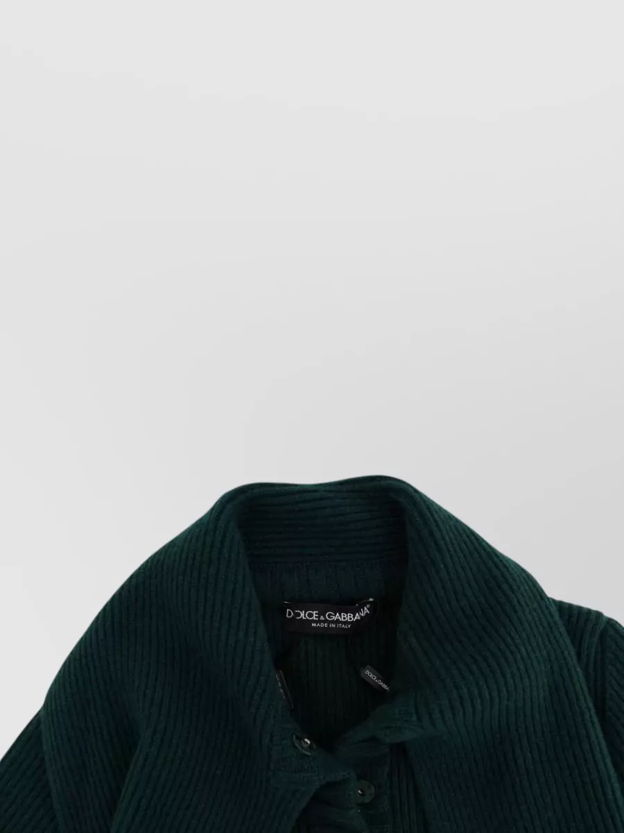 Dolce&Gabbana Ribbed Cashmere High Neck Cardigan