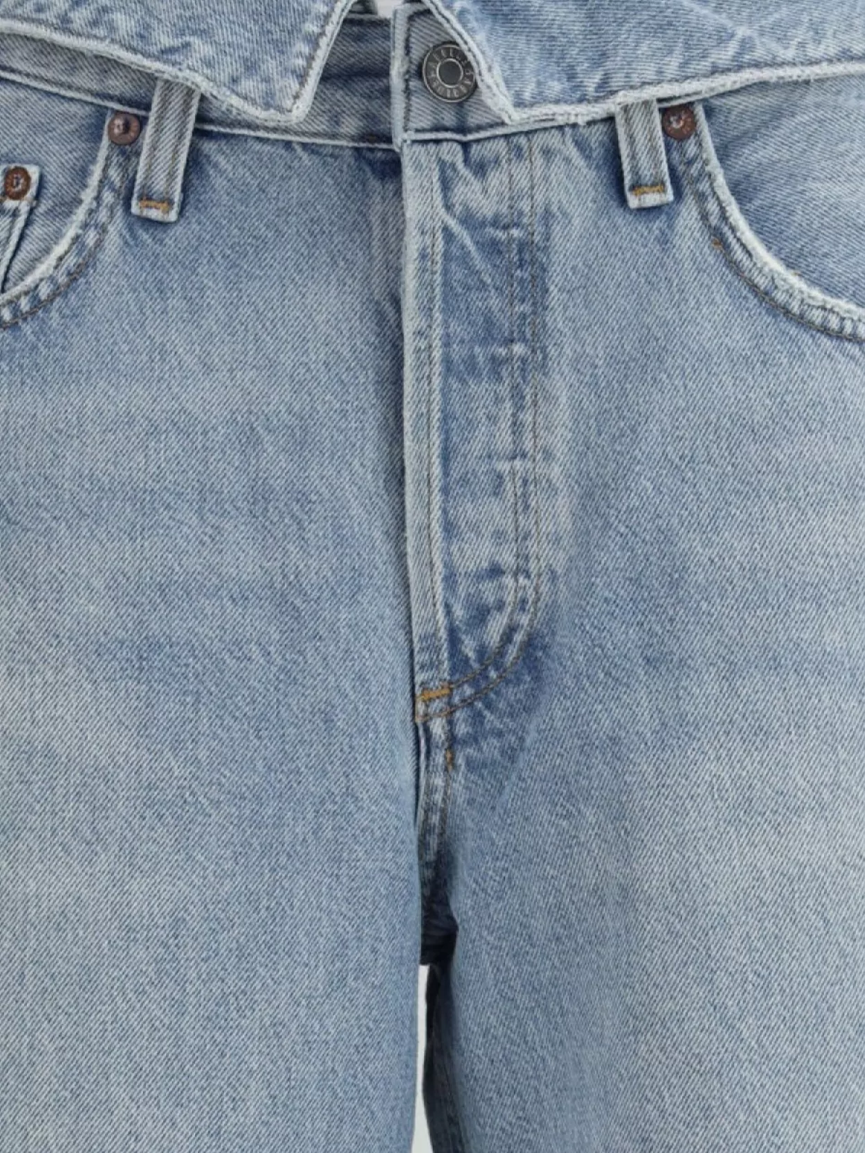 Agolde High Waist Frayed Hem Jeans In Blue