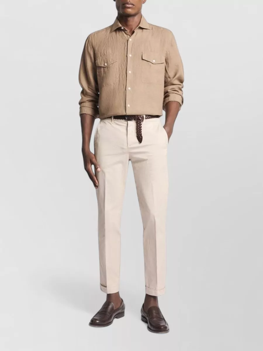 Fay Tailored Trousers Straight Leg Belt Loops
