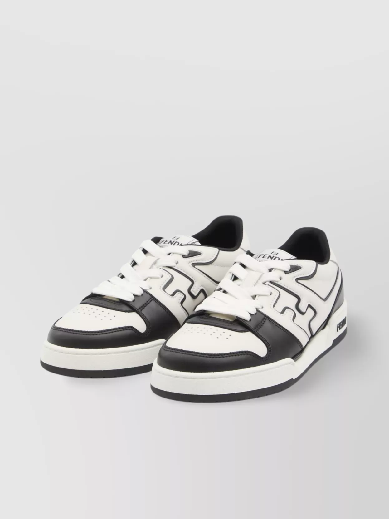 Fendi Leather Perforated Toe Sneakers