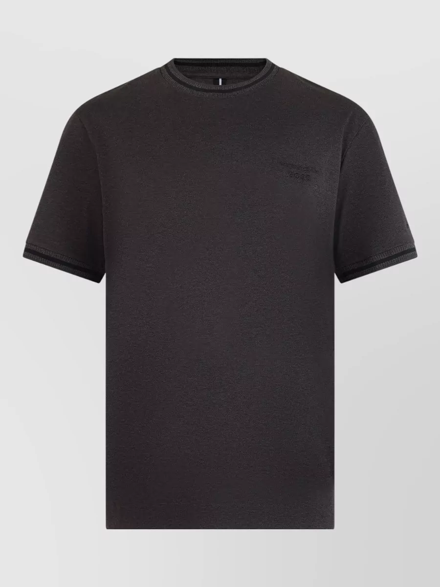 Boss cotton logo-embroidered short-sleeve t-shirt
