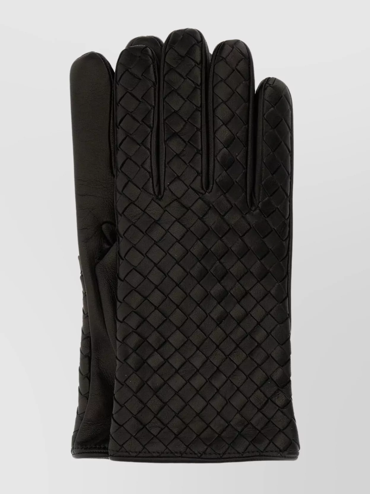 Shop Bottega Veneta Nappa Leather Gloves Featuring Woven Texture