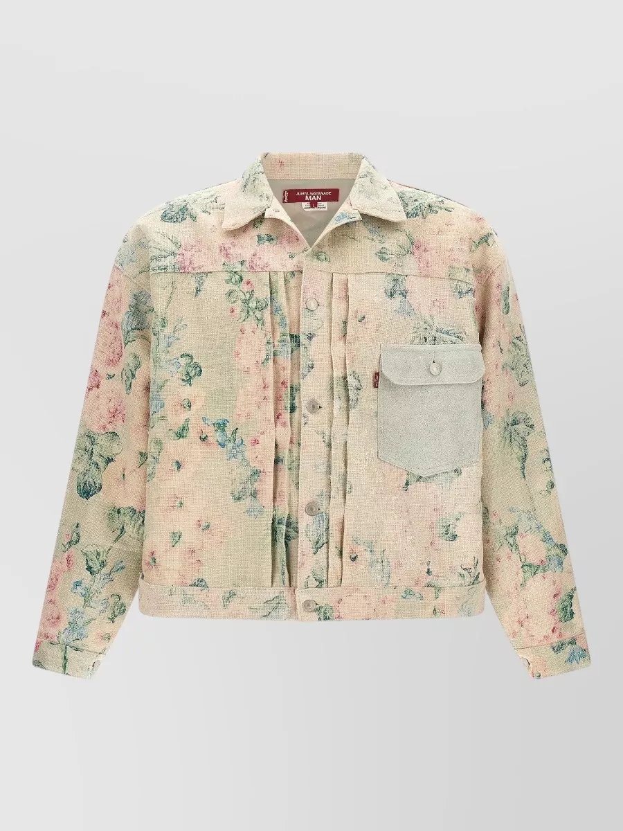 Junya Watanabe floral-jacquard single-breasted coat