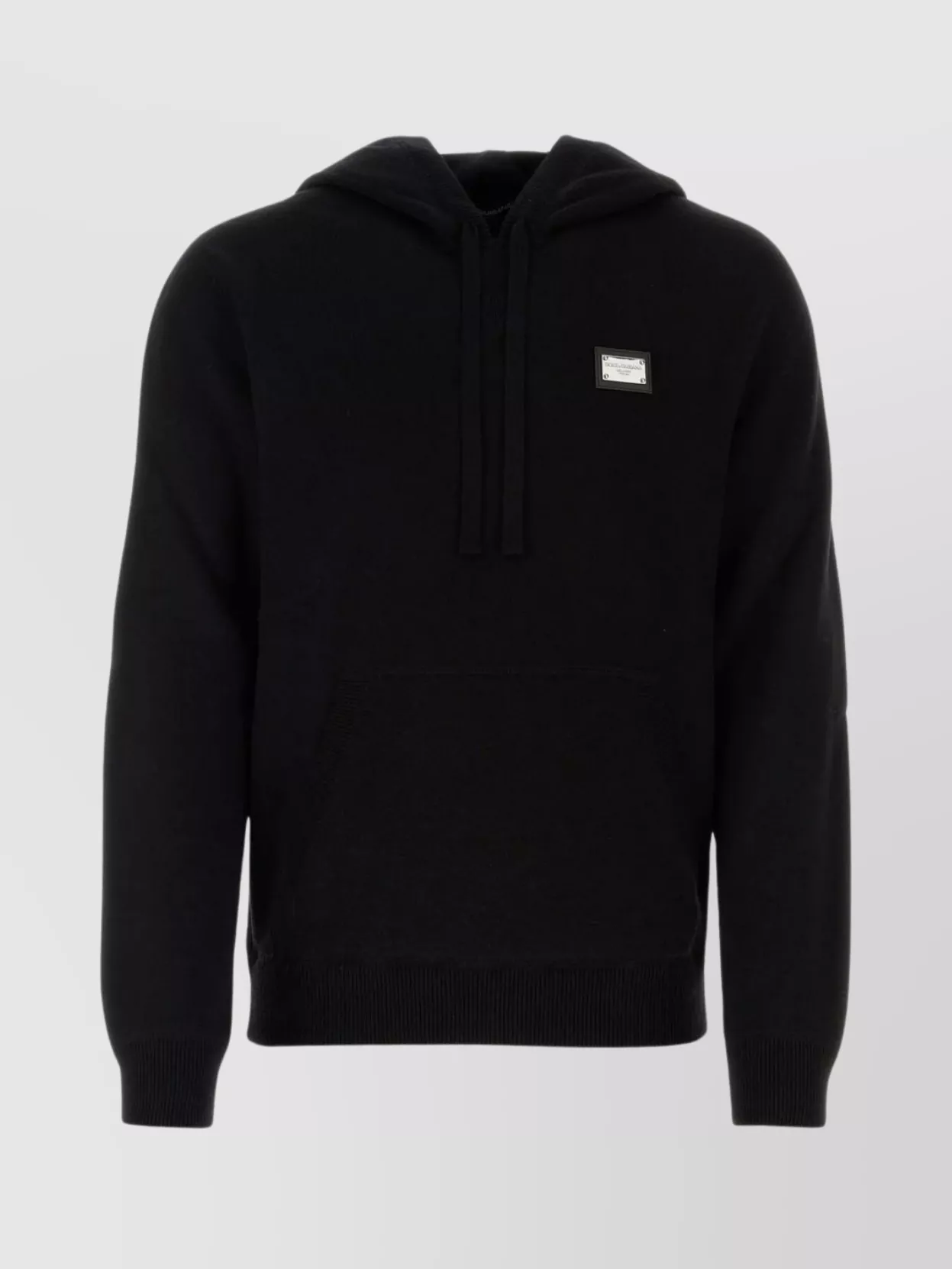 Shop Dolce & Gabbana Hooded Wool Blend Sweater In Black