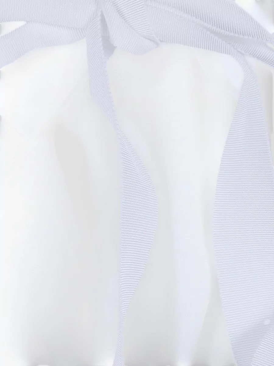 Patou Jersey Top Bow Ruffled Collar Hem