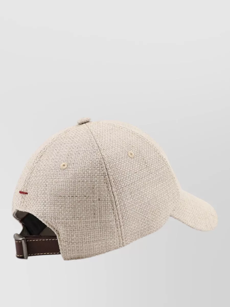 Brunello Cucinelli Silk Linen Wool Hopsack Baseball Cap