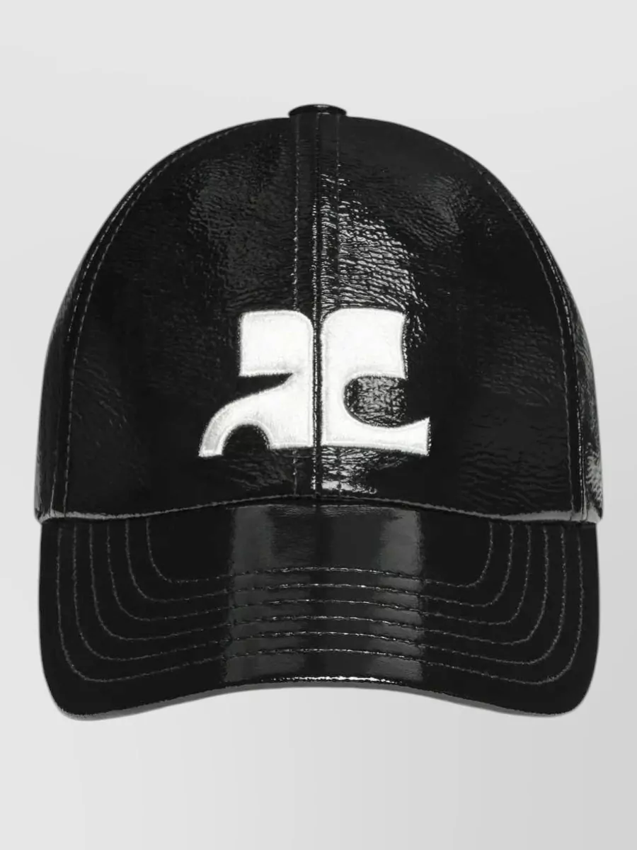 Courrèges logo-embroidered vinyl-finish cap