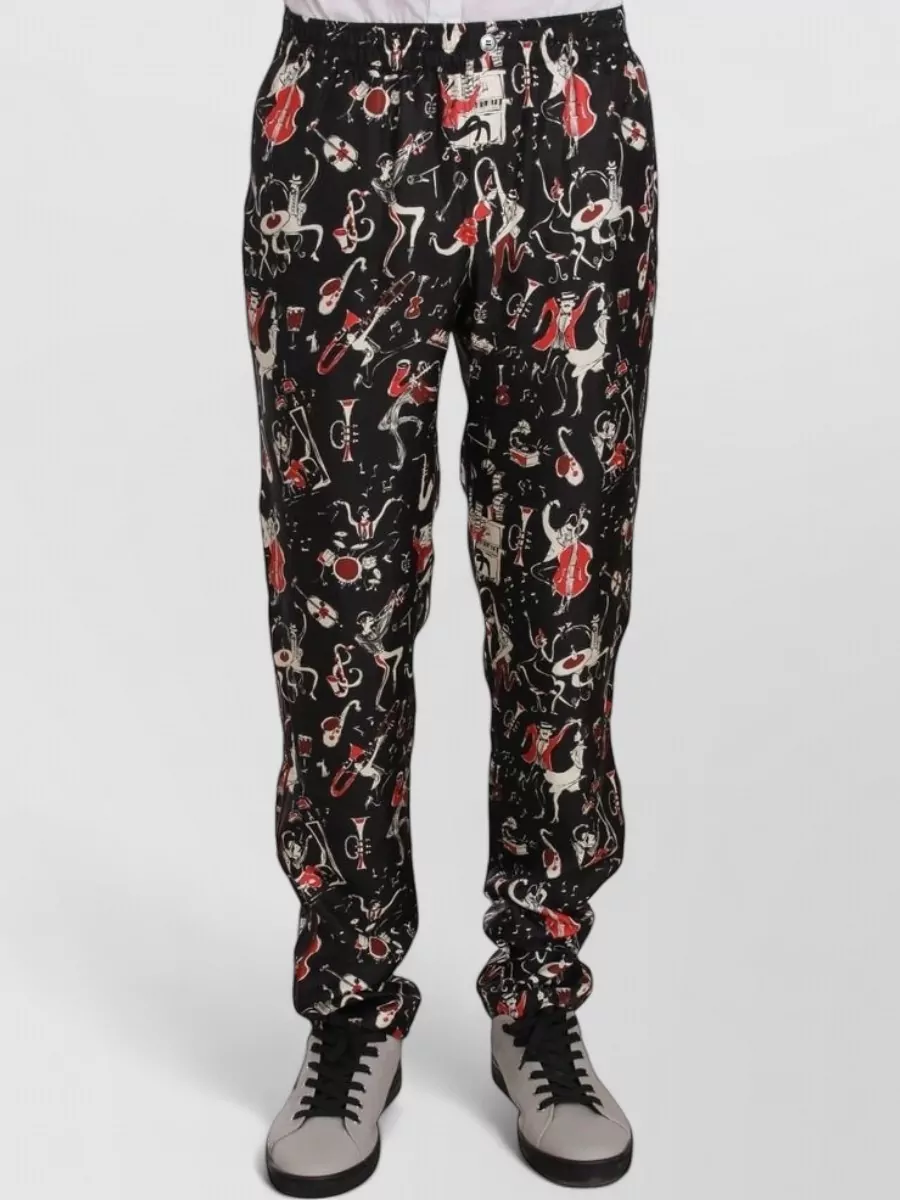 Dolce&Gabbana silk printed track pants