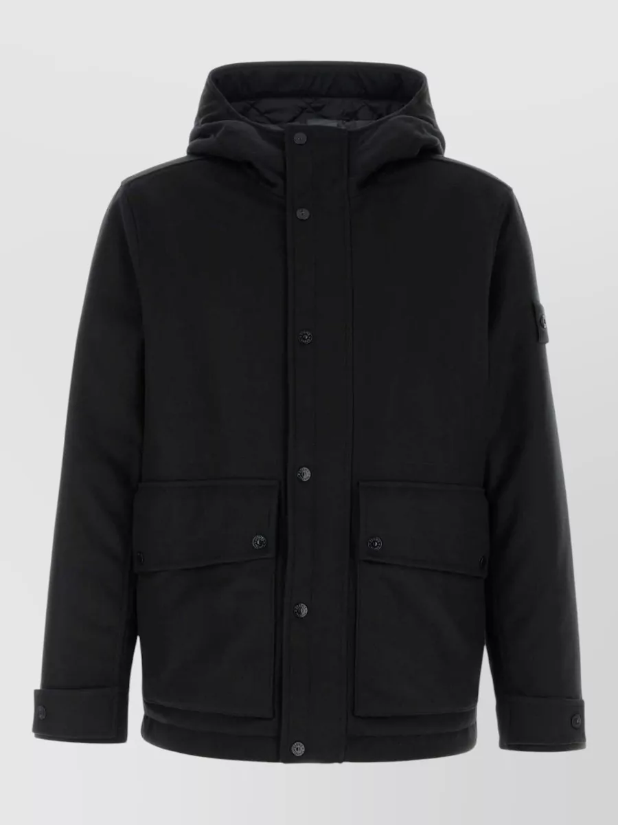 Stone Island wool blend padded coat