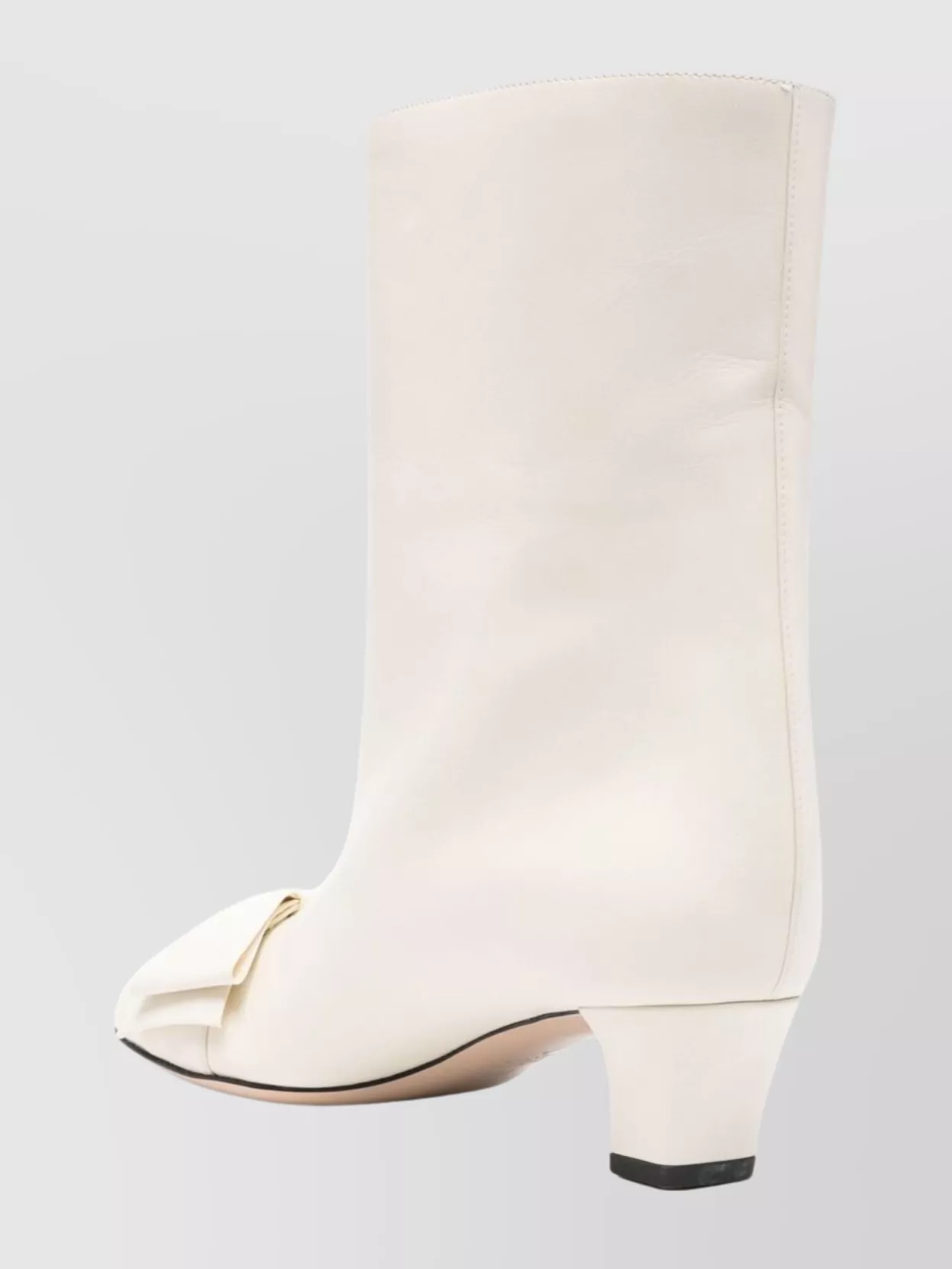 Valentino Garavani Leather Mid-Calf Boots Featuring Bow Detail