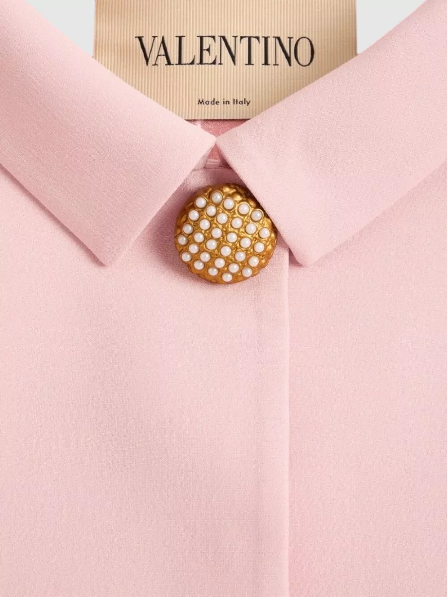 Valentino Garavani Jacket Collar Detail Cropped Length Faux Fur Cuffs