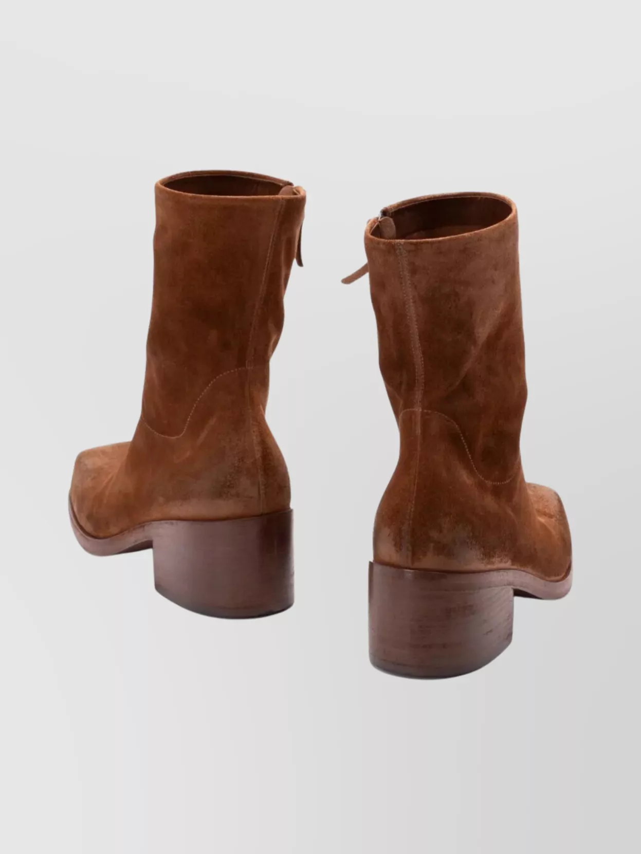 Marsèll Suede Block Heel Ankle Boots In Brown