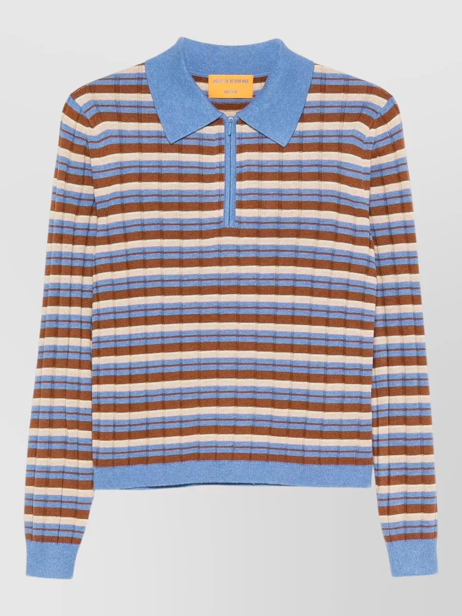 Guest In Residence Silk track polo sweatshirt