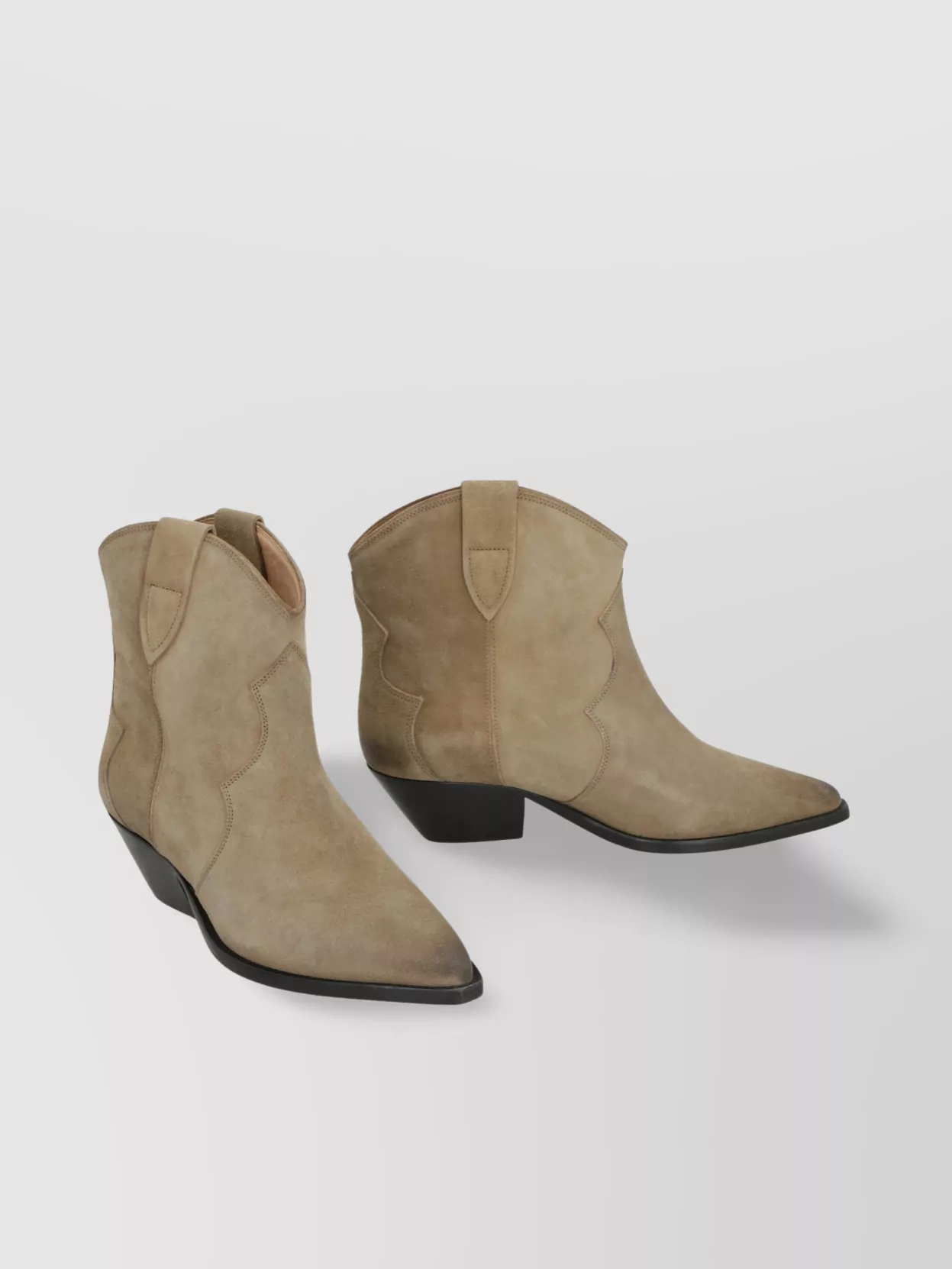 ISABEL MARANT SUEDE ANKLE BOOTS MID-HEIGHT HEEL