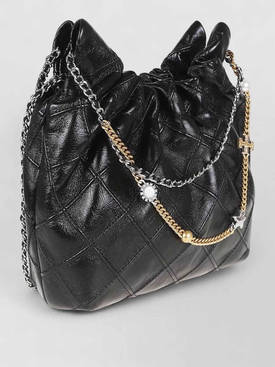 Tory Burch Fleming Mini Hobo Shoulder Bag Charms