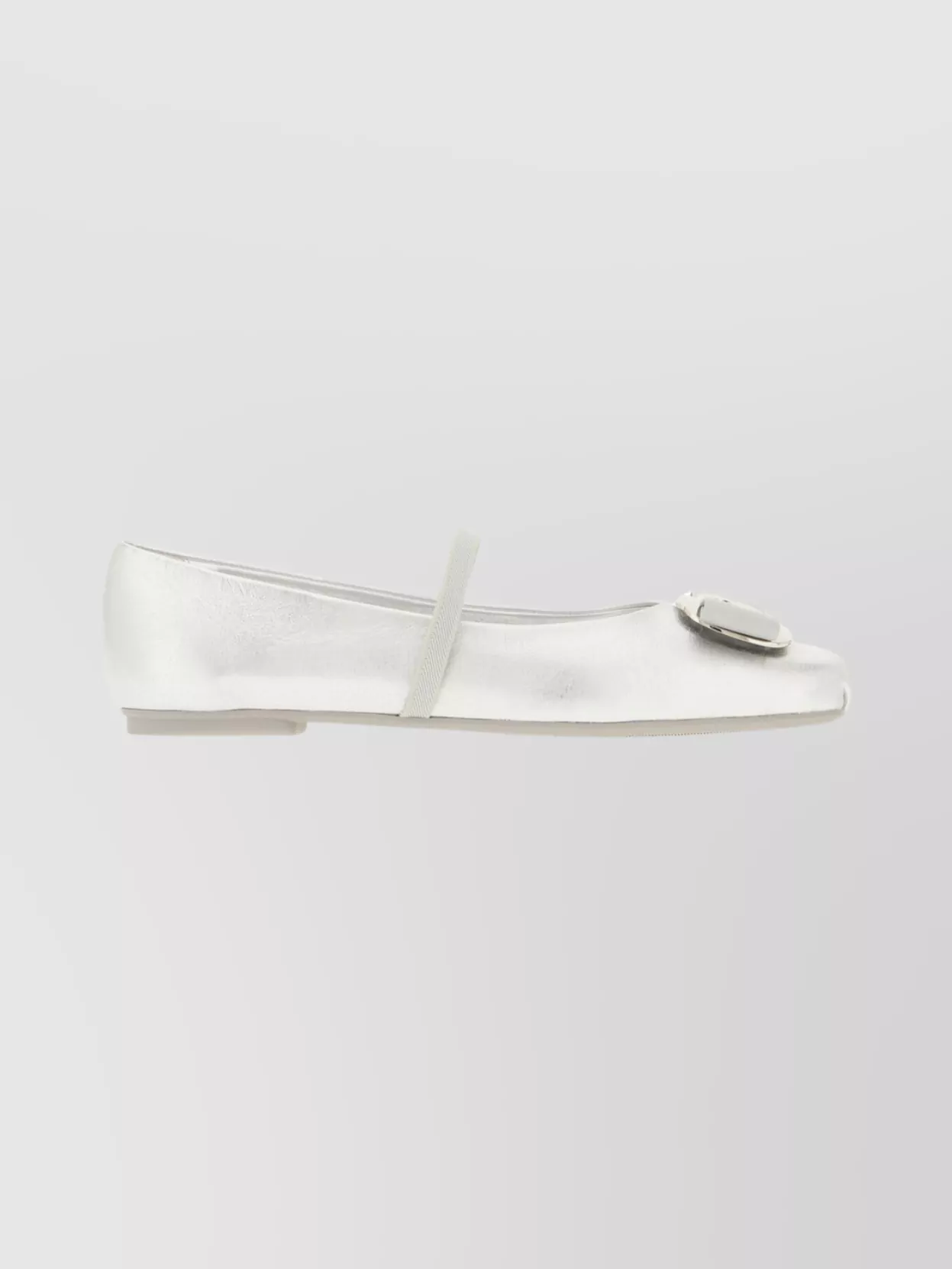 Ferragamo Zina Ballerina Shoes Bow Detail In Silver