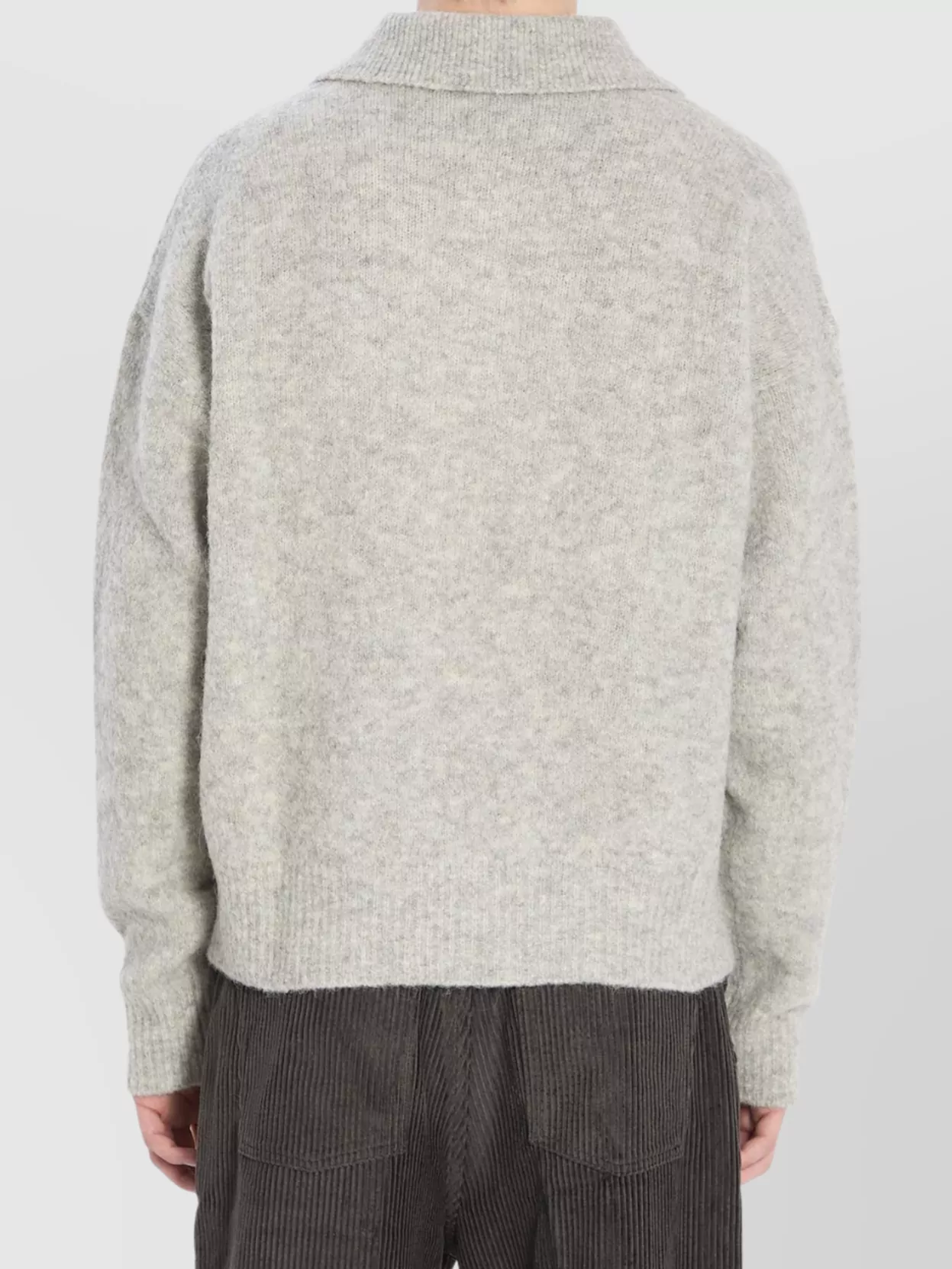 Ami Paris Alpaca And Wool Blend Polo Shirt