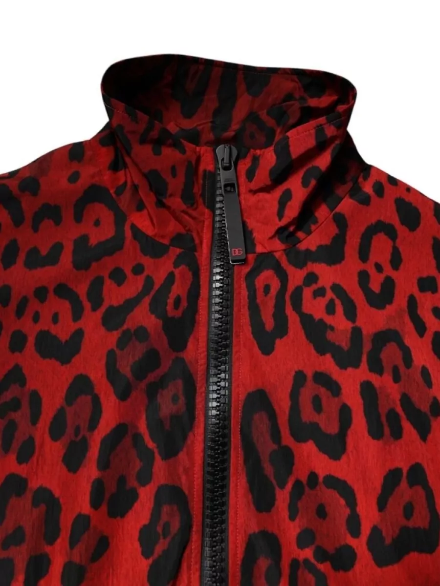 Dolce&Gabbana Leopard-Print Nylon Bomber Jacket