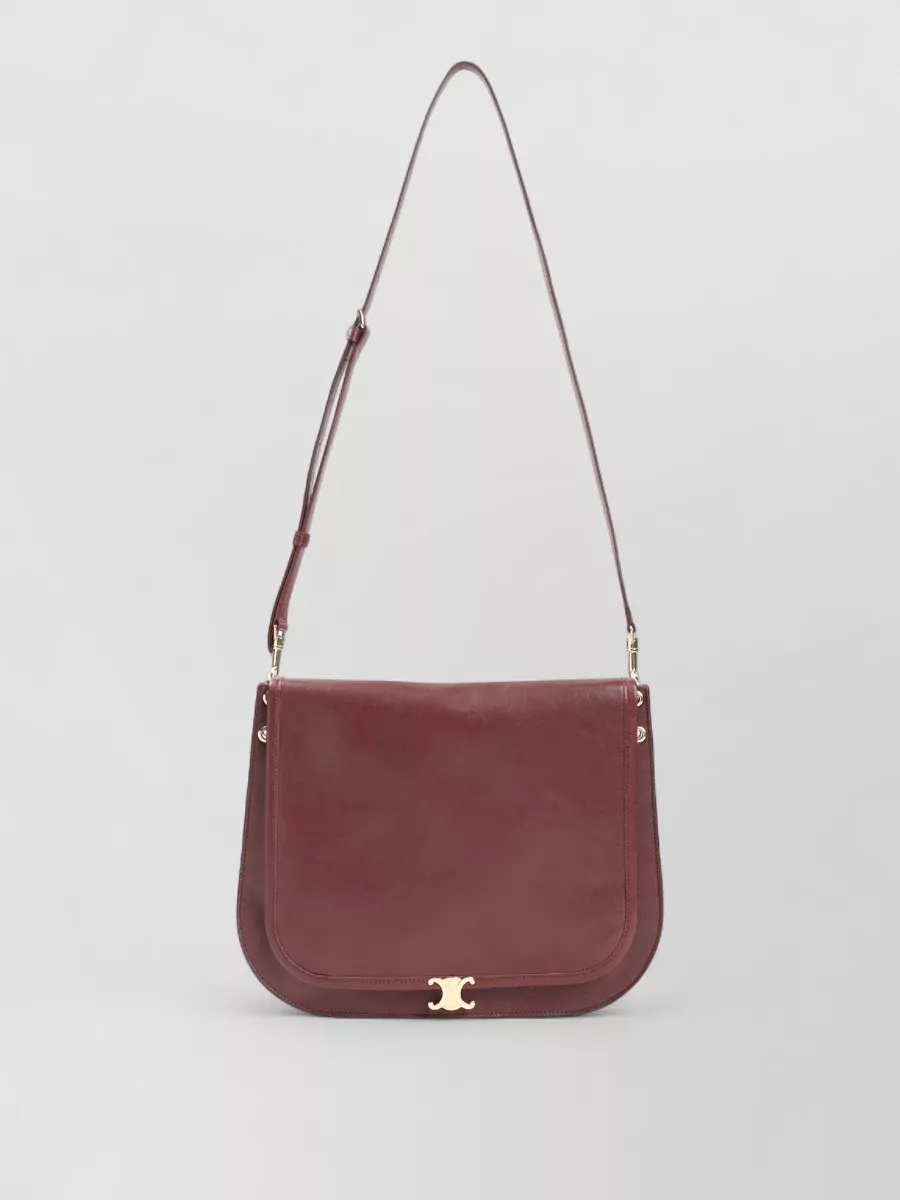 Celine Besace Soft Triomphe Crossbody Zip Bag In Burgundy