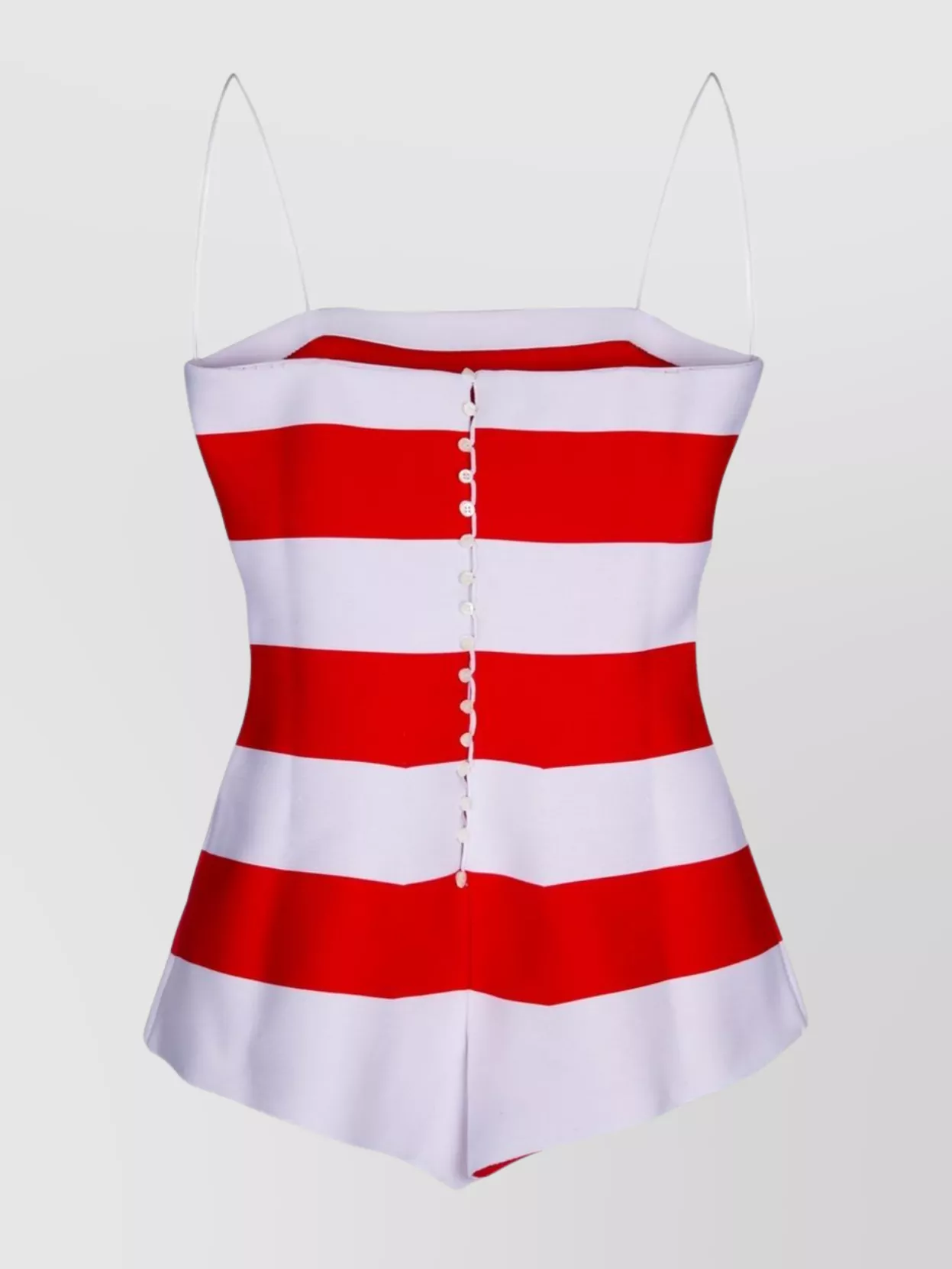 Jacquemus Hem Peplum Straps Striped Pattern Dress In White