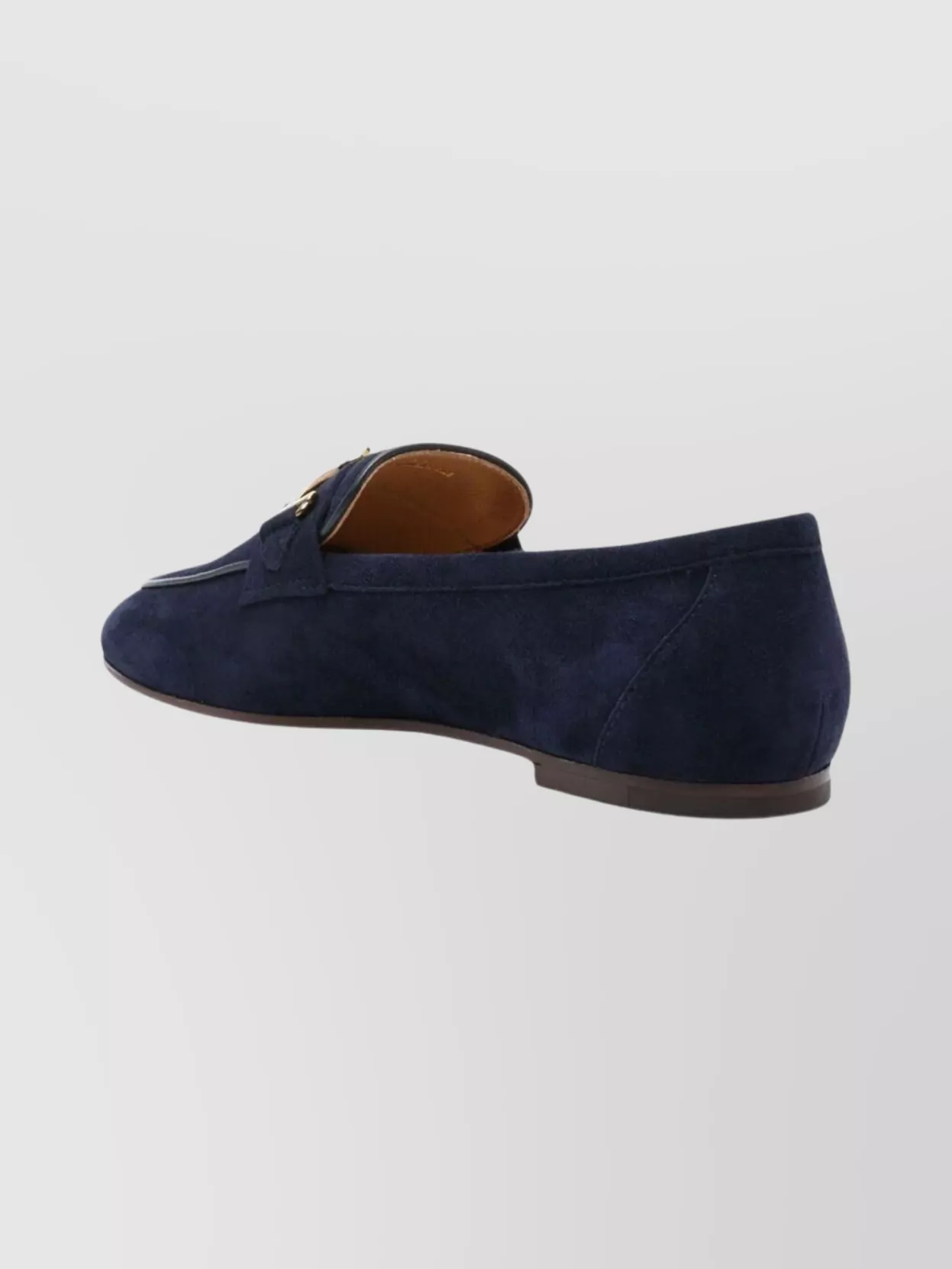 Tod's Round Toe Suede Loafers With Gold-Tone Hardware