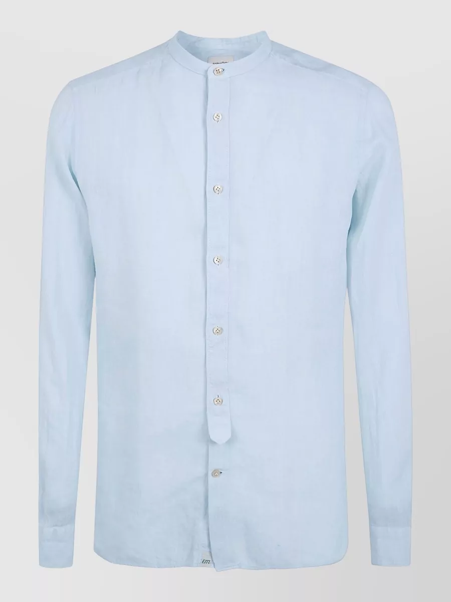 Tintoria Mattei linen mandarin collar shirt