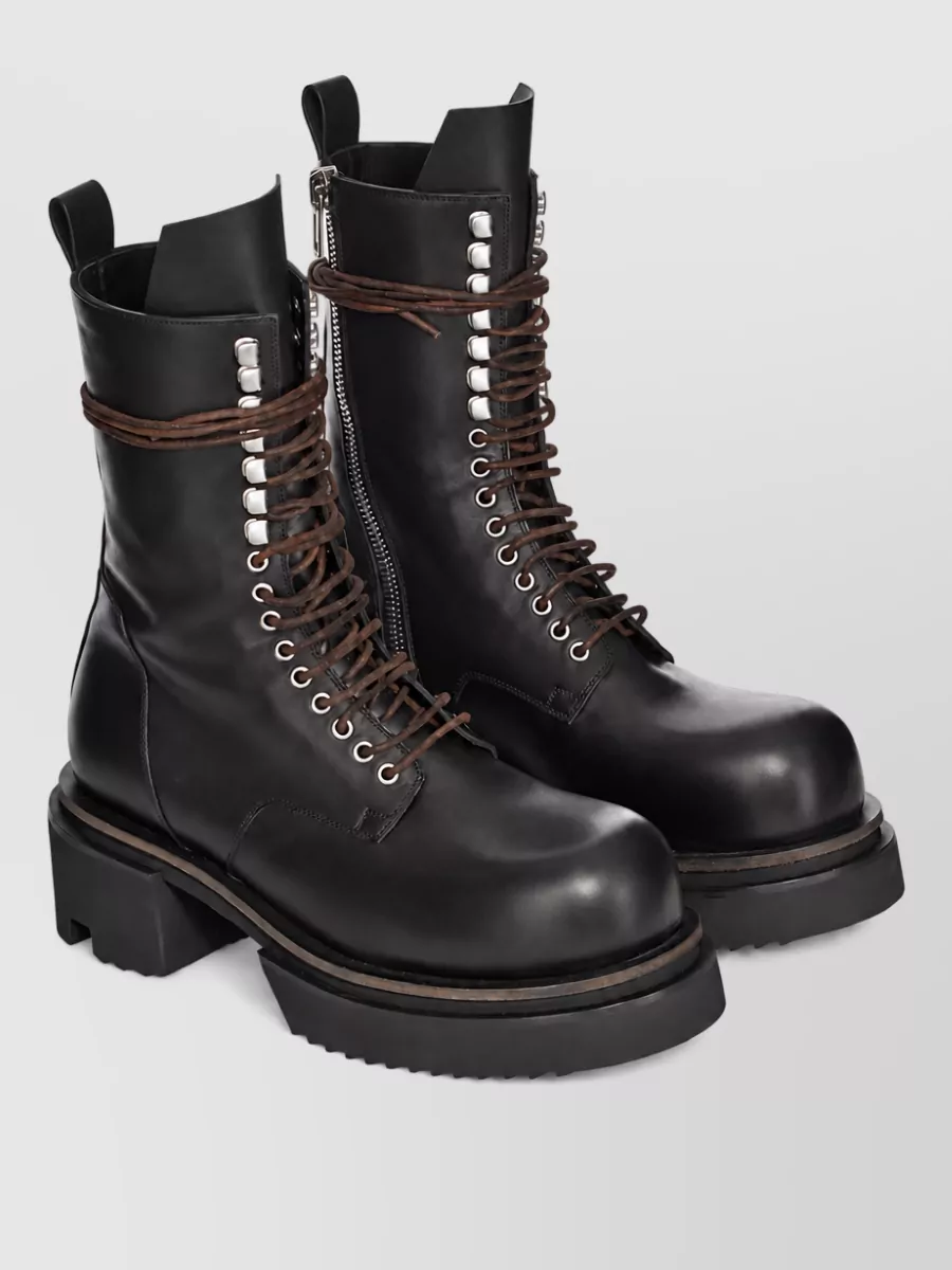 Rick Owens leather lace-up boots