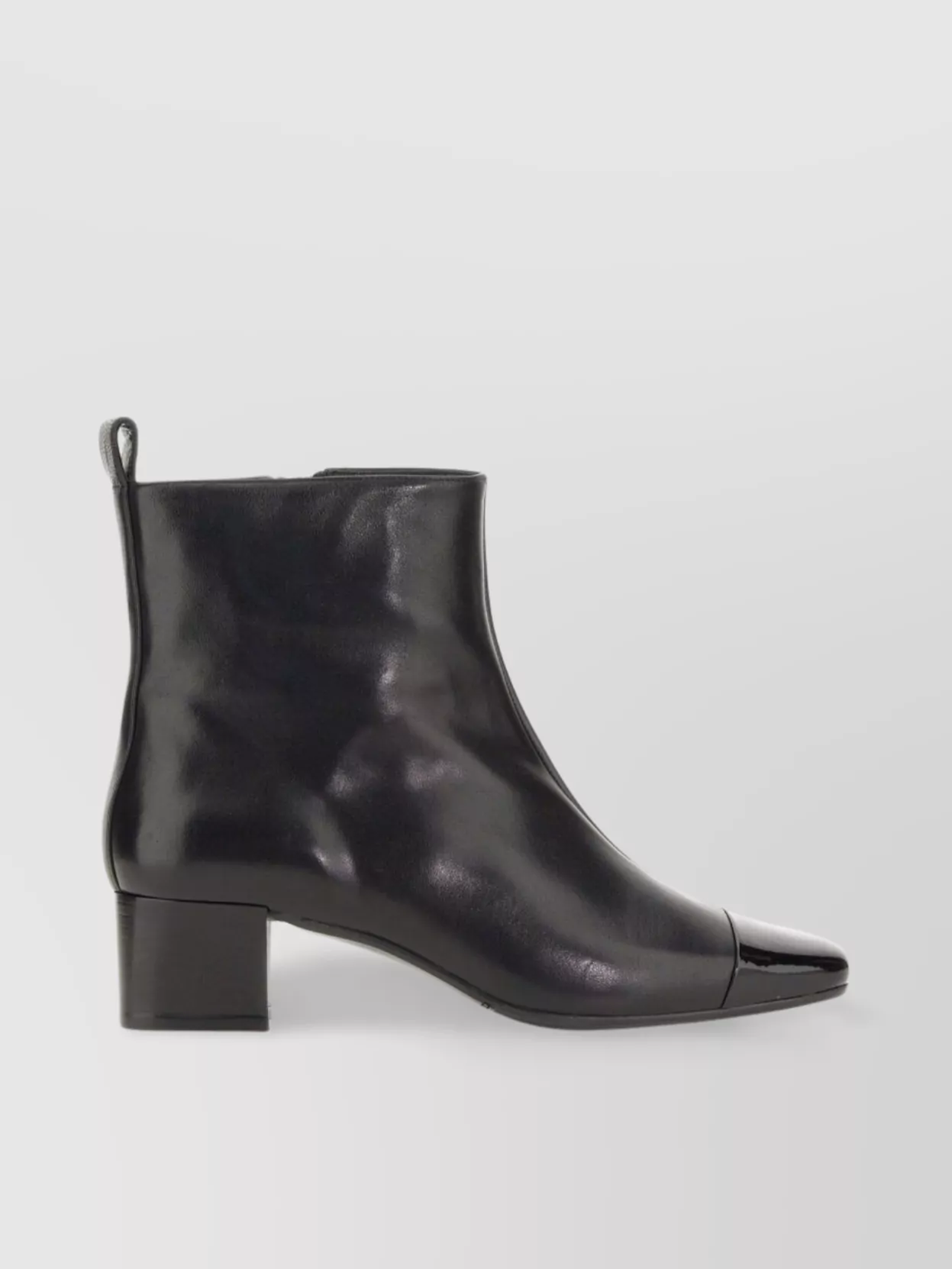 Carel Paris Modern Glossy Round Toe Ankle Boot