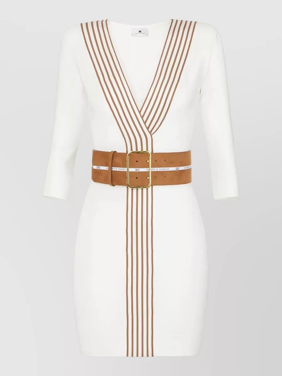Elisabetta Franchi striped knit mini dress
