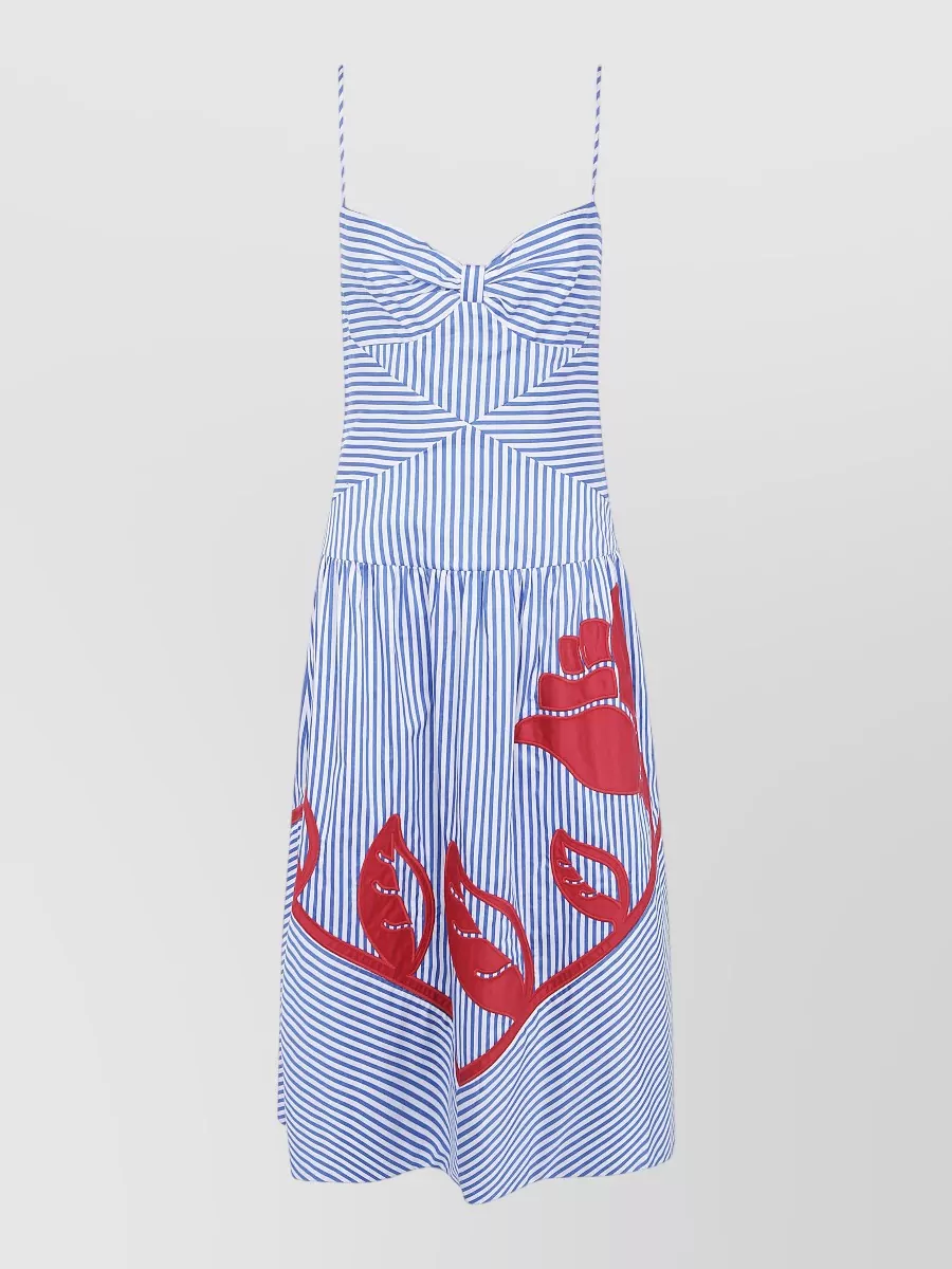 Farm Rio cotton striped sleeveless midi dress