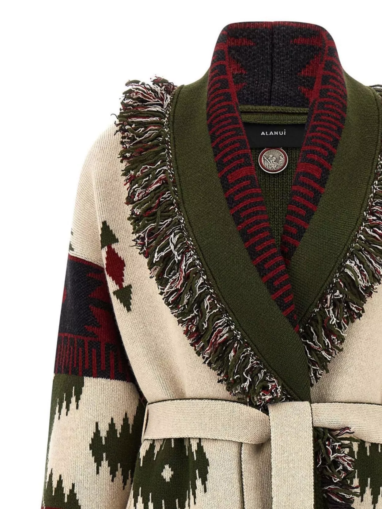 Alanui 'Signature' Belted Fringe Long Cardigan