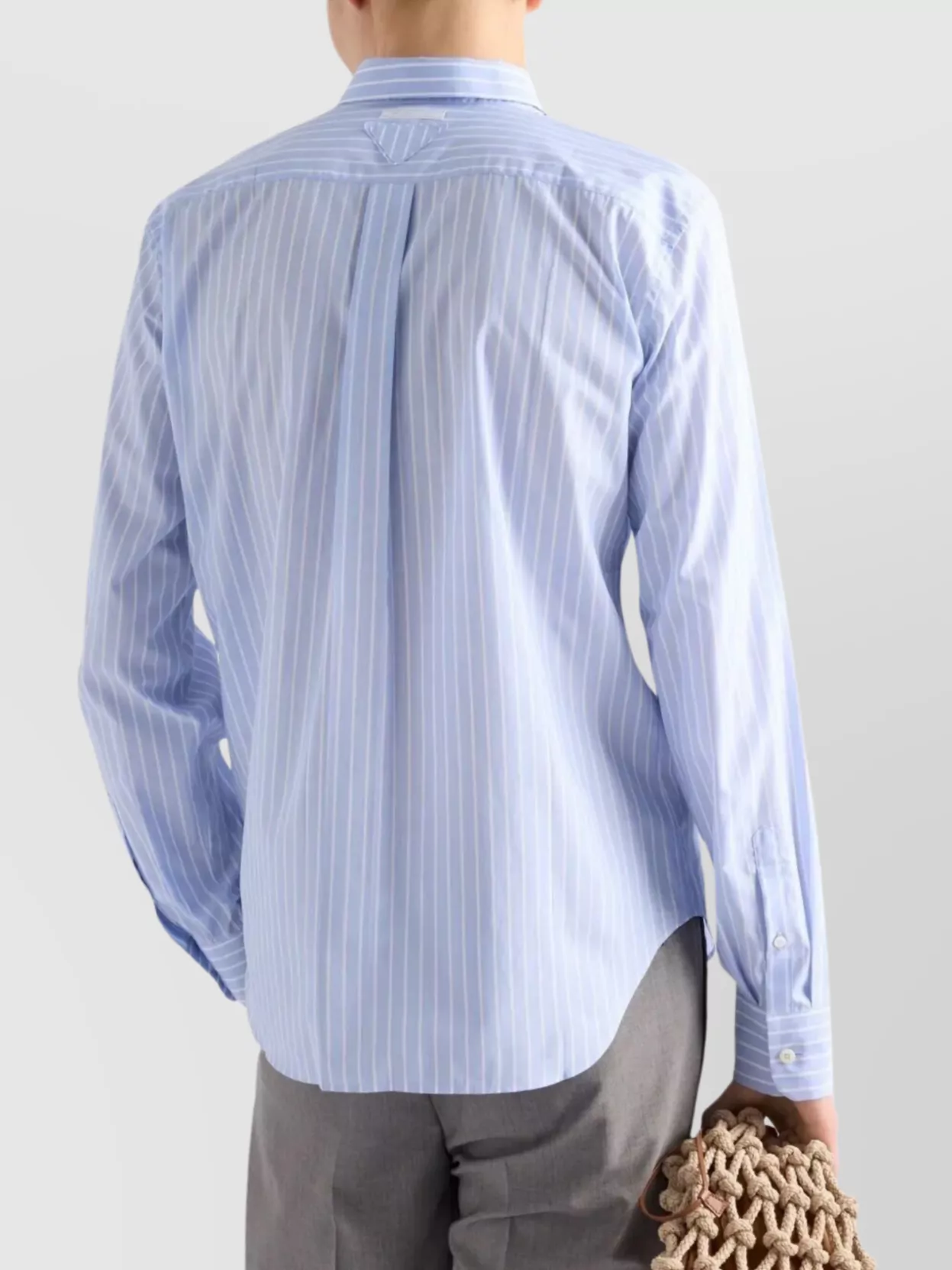 Prada Striped Cotton Shirt Featuring Button-Down Collar