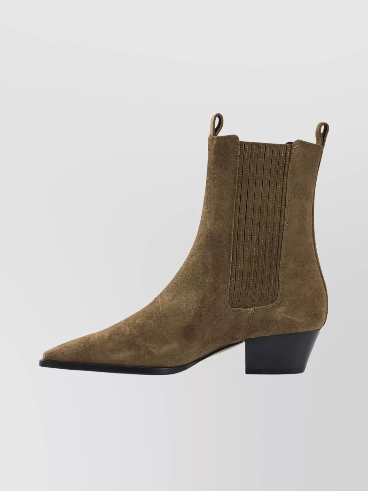 Aeyde Suede Ankle Boots Block Heel In Brown