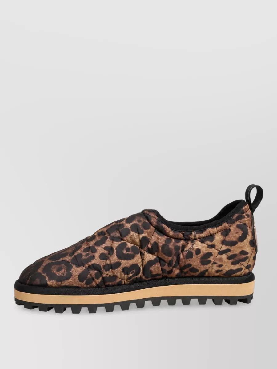 Dolce&Gabbana Leopard-Print Quilted Slippers